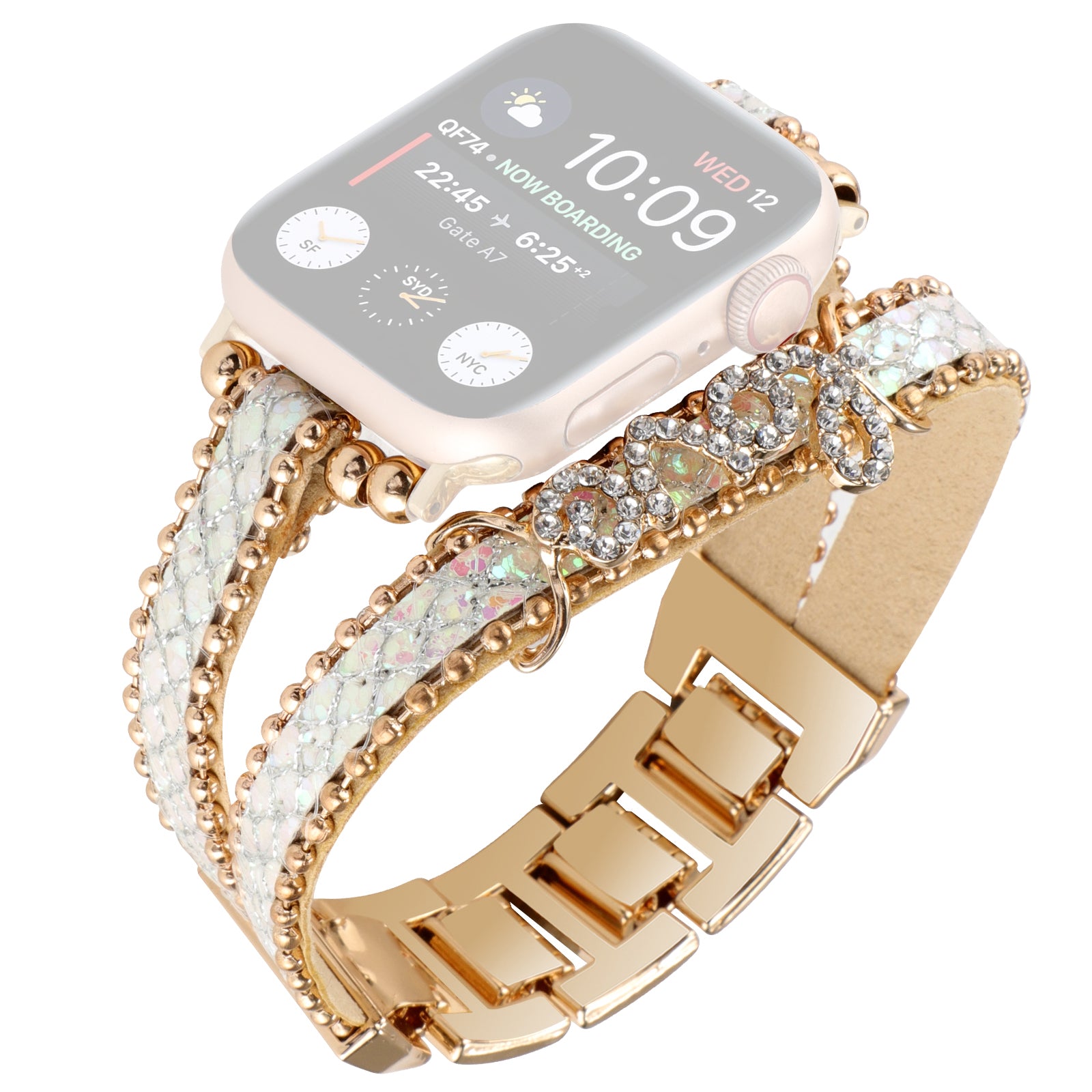 Watch Band for Apple Watch Ultra Ultra 2 49mm Series 9 8 7 45mm Series 6 5 4 SE SE (2022) SE (2023) 44mm Series 3 2 1 42mm Metal Chain+Leather Strap Bracelet