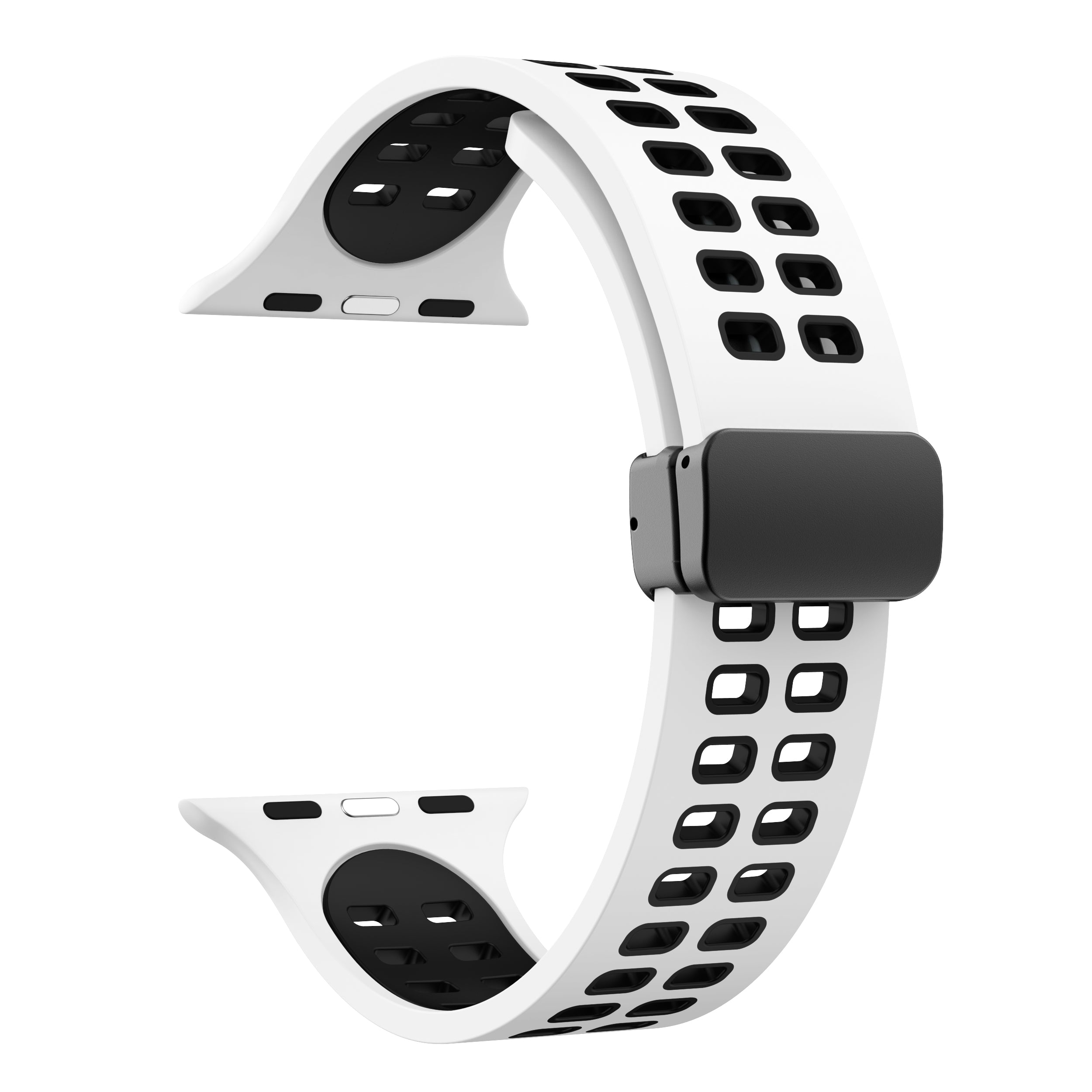 For Apple Watch Series 9 8 7 41mm 6 5 4 SE (2023) SE (2022) SE 40mm 3 2 1 38mm Magnetic Band Dual Color Silicone Watch Strap