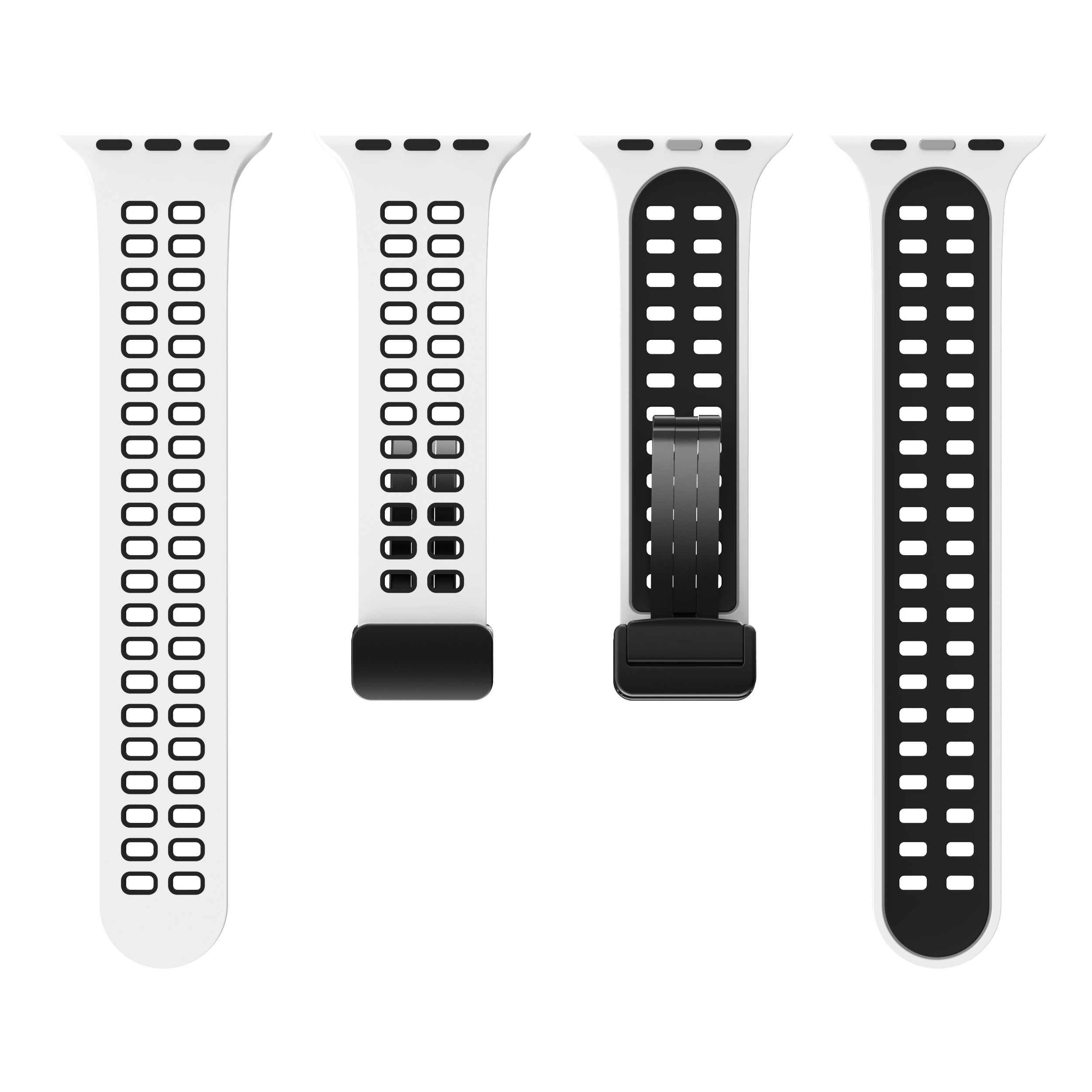 For Apple Watch Series 9 8 7 41mm 6 5 4 SE (2023) SE (2022) SE 40mm 3 2 1 38mm Magnetic Band Dual Color Silicone Watch Strap