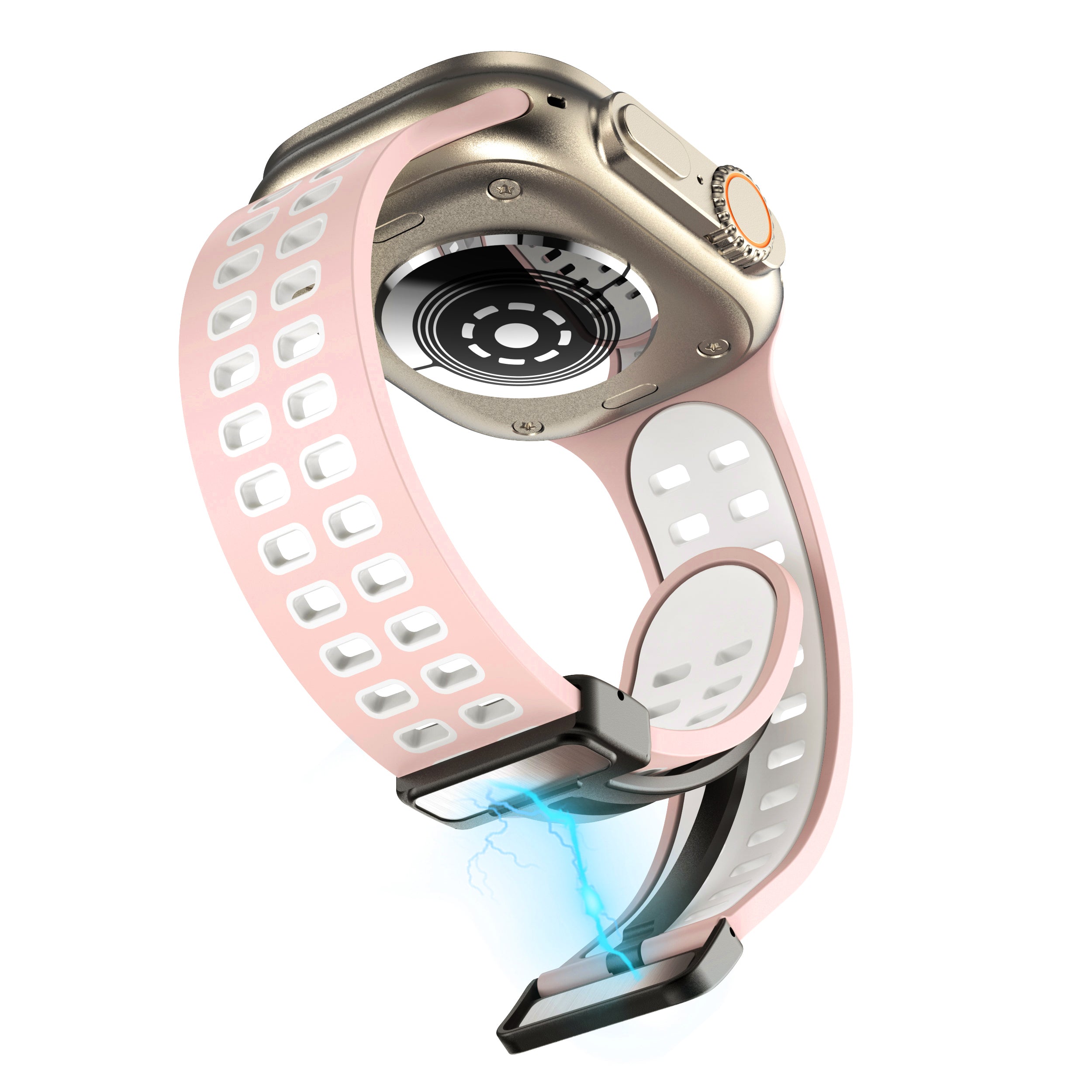For Apple Watch Series 9 8 7 41mm 6 5 4 SE (2023) SE (2022) SE 40mm 3 2 1 38mm Magnetic Band Dual Color Silicone Watch Strap