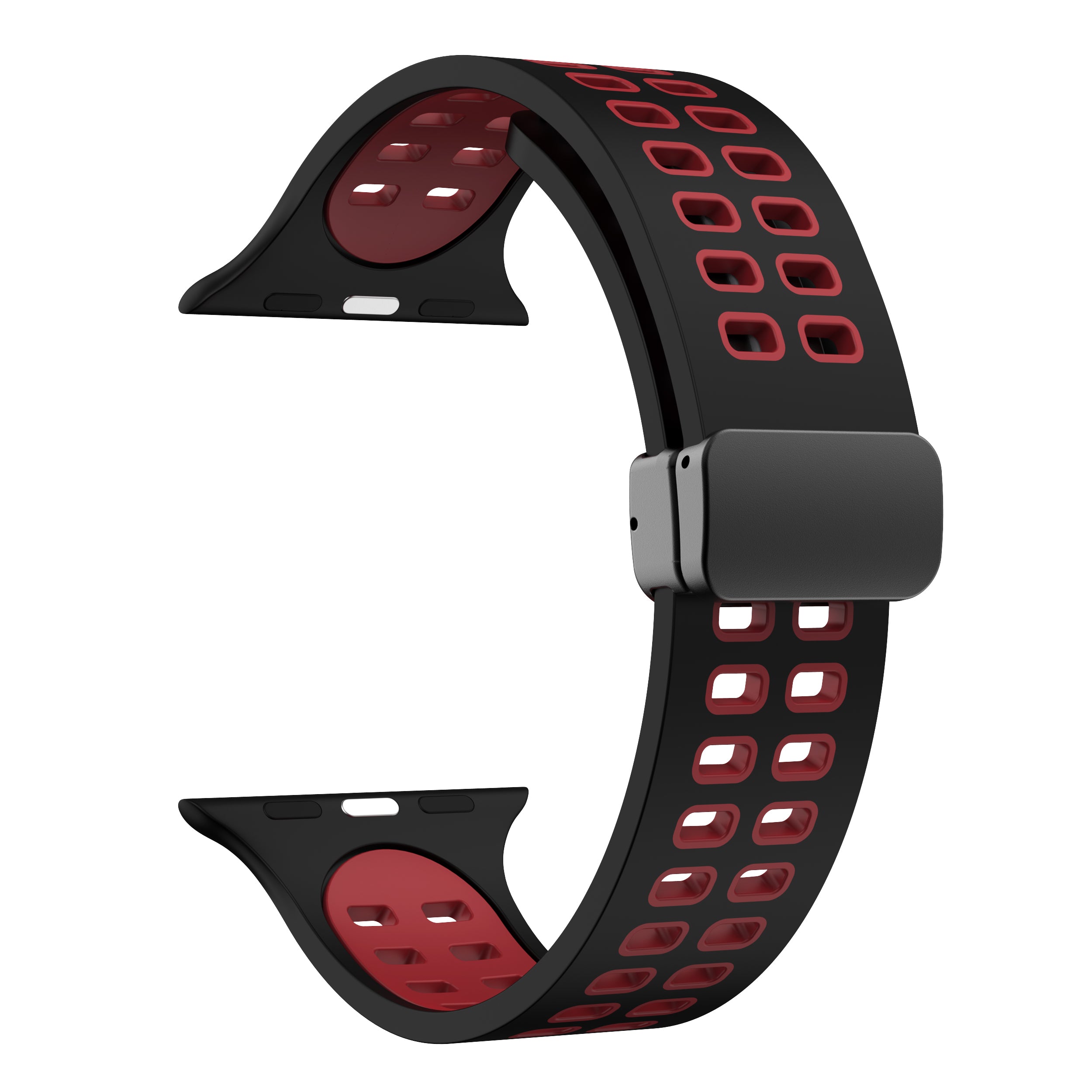For Apple Watch Series 9 8 7 41mm 6 5 4 SE (2023) SE (2022) SE 40mm 3 2 1 38mm Magnetic Band Dual Color Silicone Watch Strap