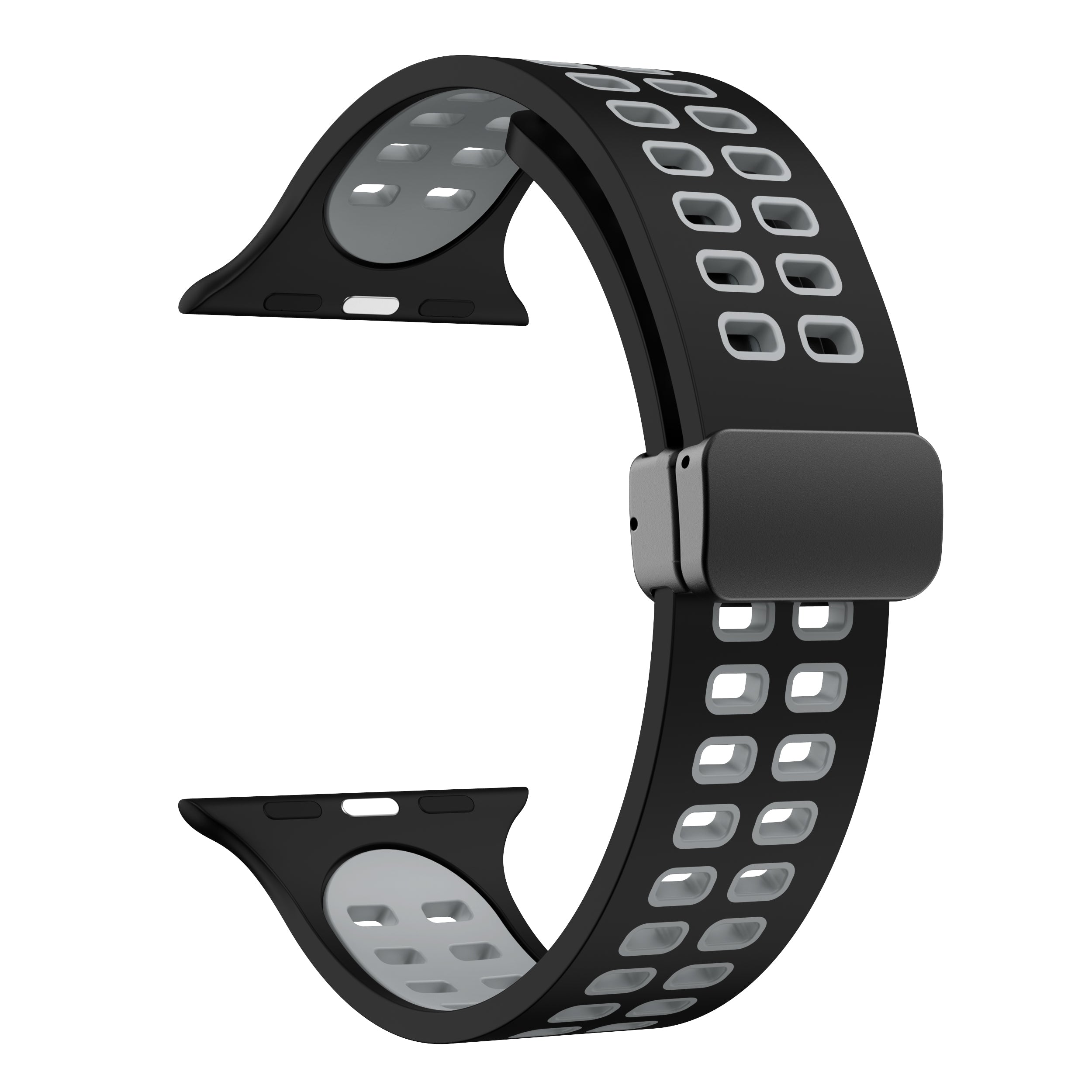 For Apple Watch Series 9 8 7 41mm 6 5 4 SE (2023) SE (2022) SE 40mm 3 2 1 38mm Magnetic Band Dual Color Silicone Watch Strap