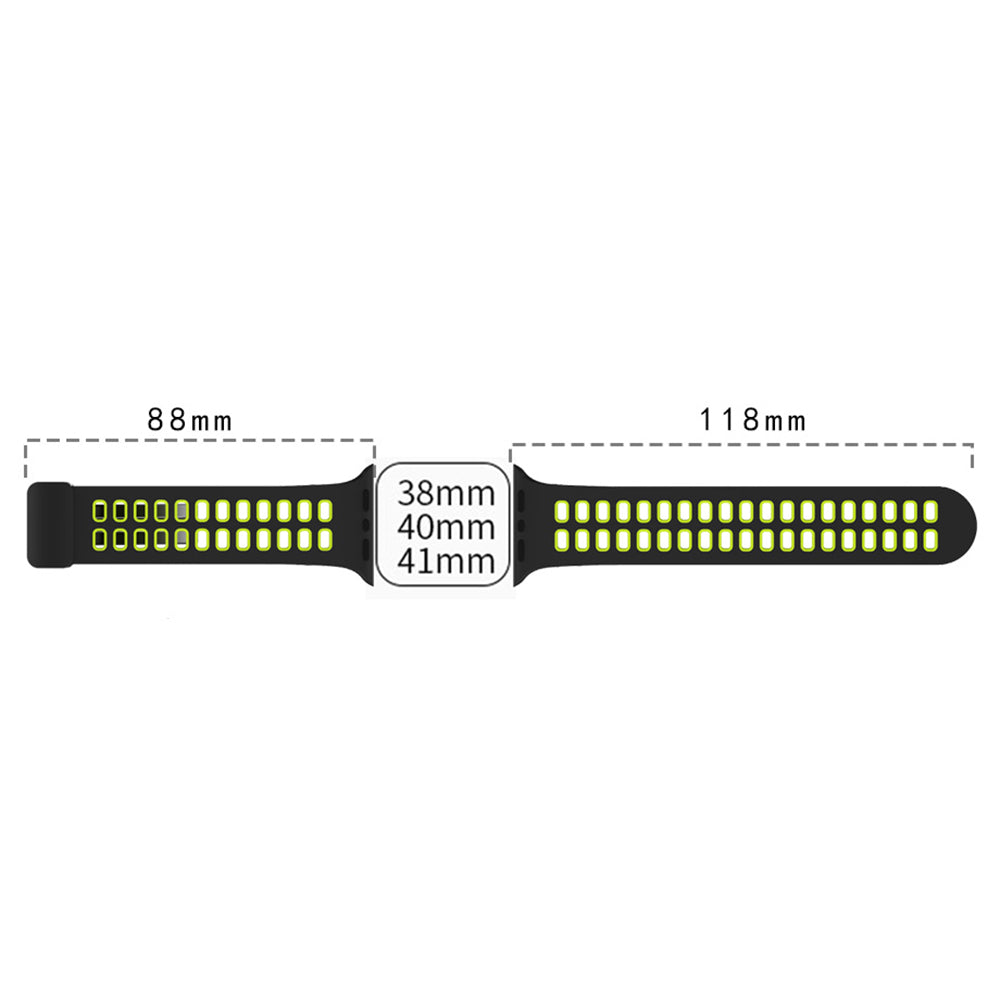 For Apple Watch Series 9 8 7 41mm 6 5 4 SE (2023) SE (2022) SE 40mm 3 2 1 38mm Magnetic Band Dual Color Silicone Watch Strap