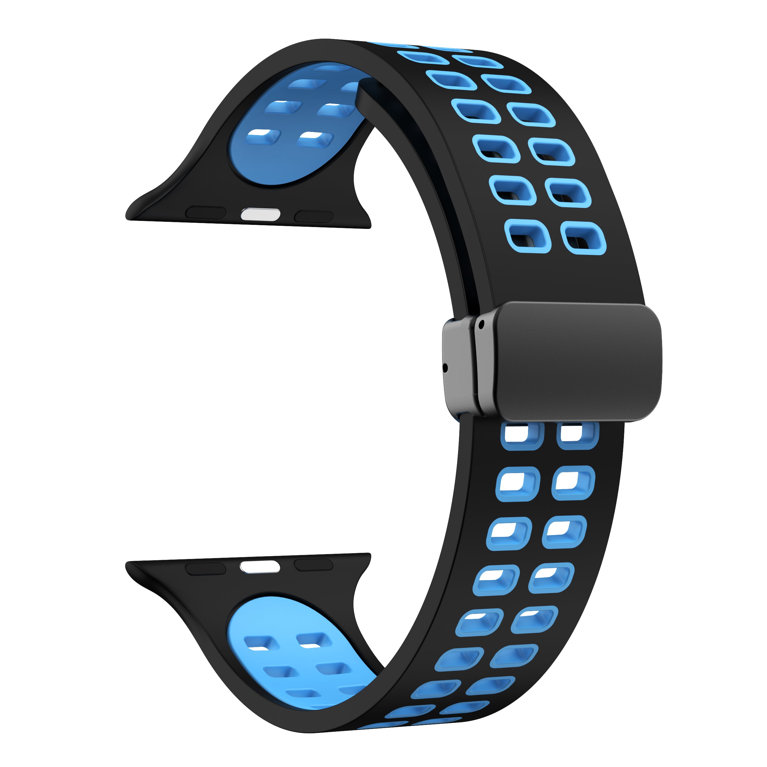 For Apple Watch Series 9 8 7 41mm 6 5 4 SE (2023) SE (2022) SE 40mm 3 2 1 38mm Magnetic Band Dual Color Silicone Watch Strap