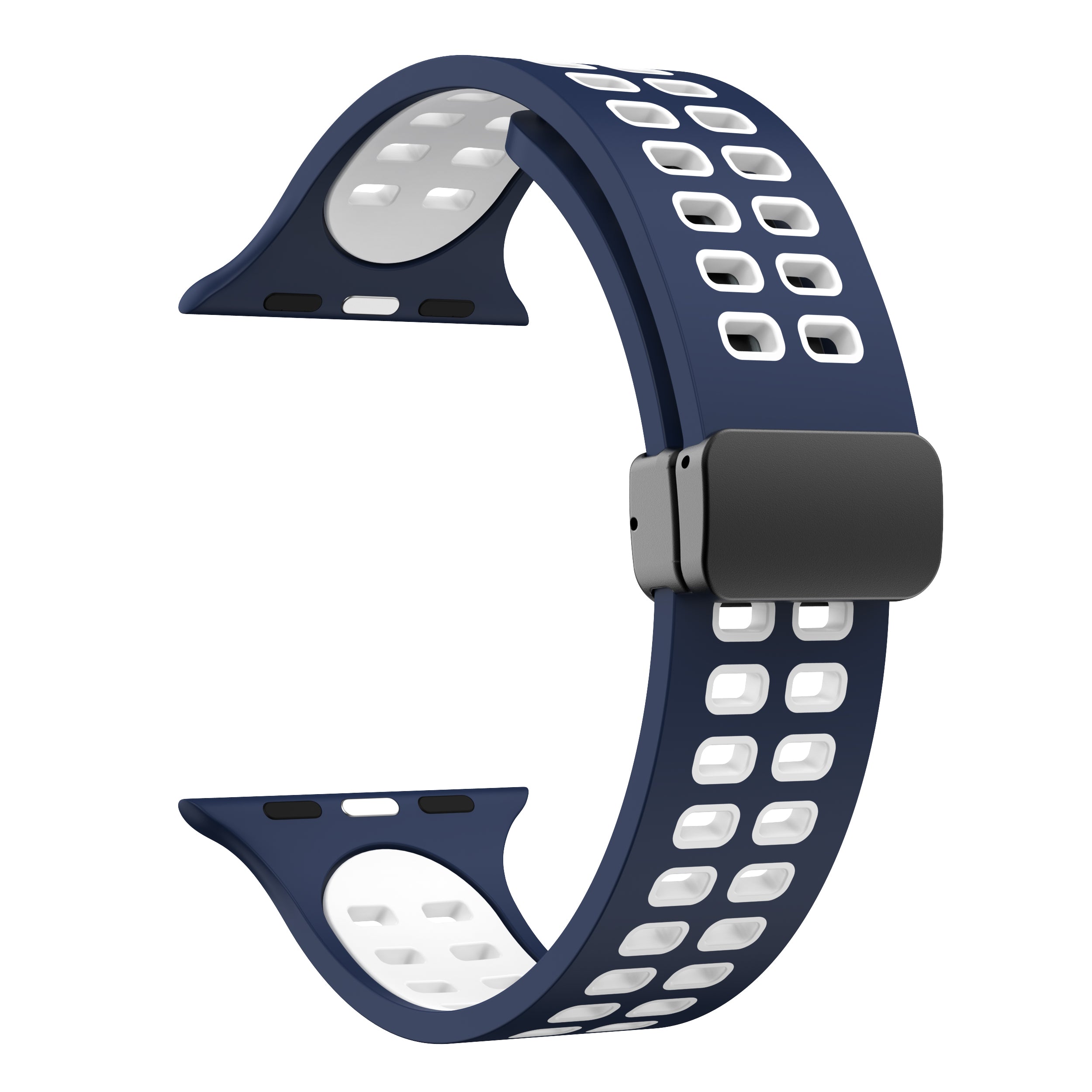 For Apple Watch Series 9 8 7 41mm 6 5 4 SE (2023) SE (2022) SE 40mm 3 2 1 38mm Magnetic Band Dual Color Silicone Watch Strap