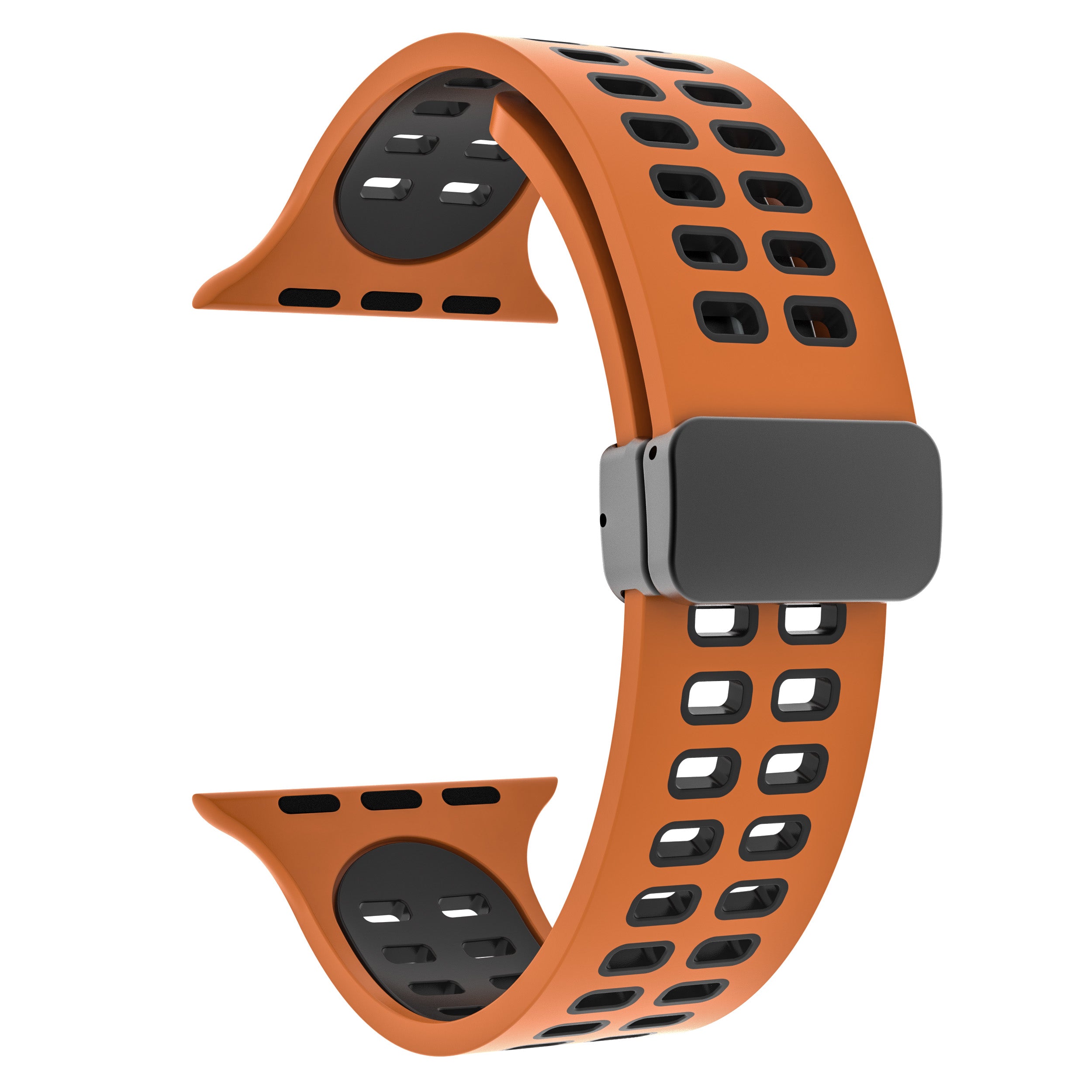 For Apple Watch Series 9 8 7 41mm 6 5 4 SE (2023) SE (2022) SE 40mm 3 2 1 38mm Magnetic Band Dual Color Silicone Watch Strap