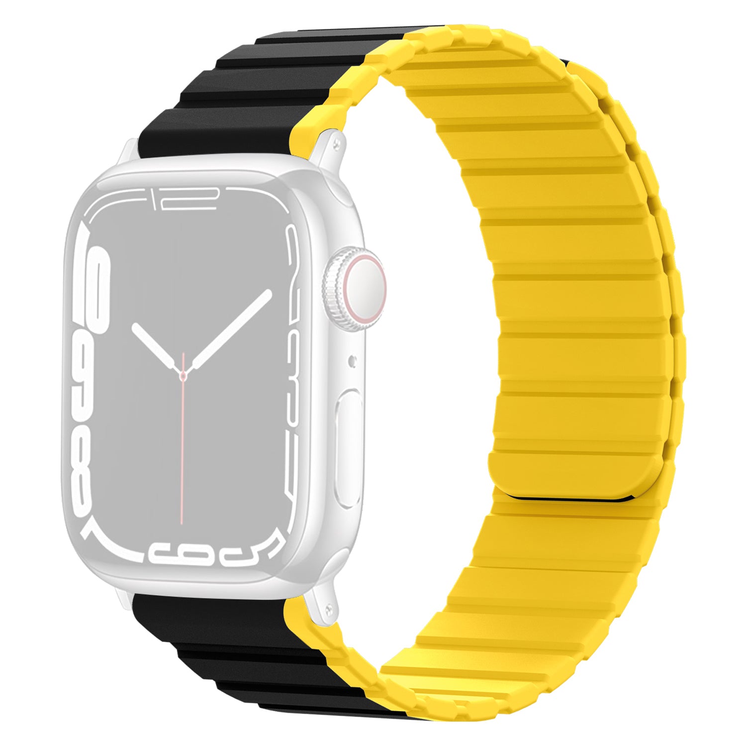 Magnetic Watch Band for Apple Watch Ultra Ultra 2 49mm Series 8 7 45mm Series 6 5 4 SE (2022) SE (2023) SE 44mm Series 3 2 1 42mm Dual Color Silicone Watch Strap