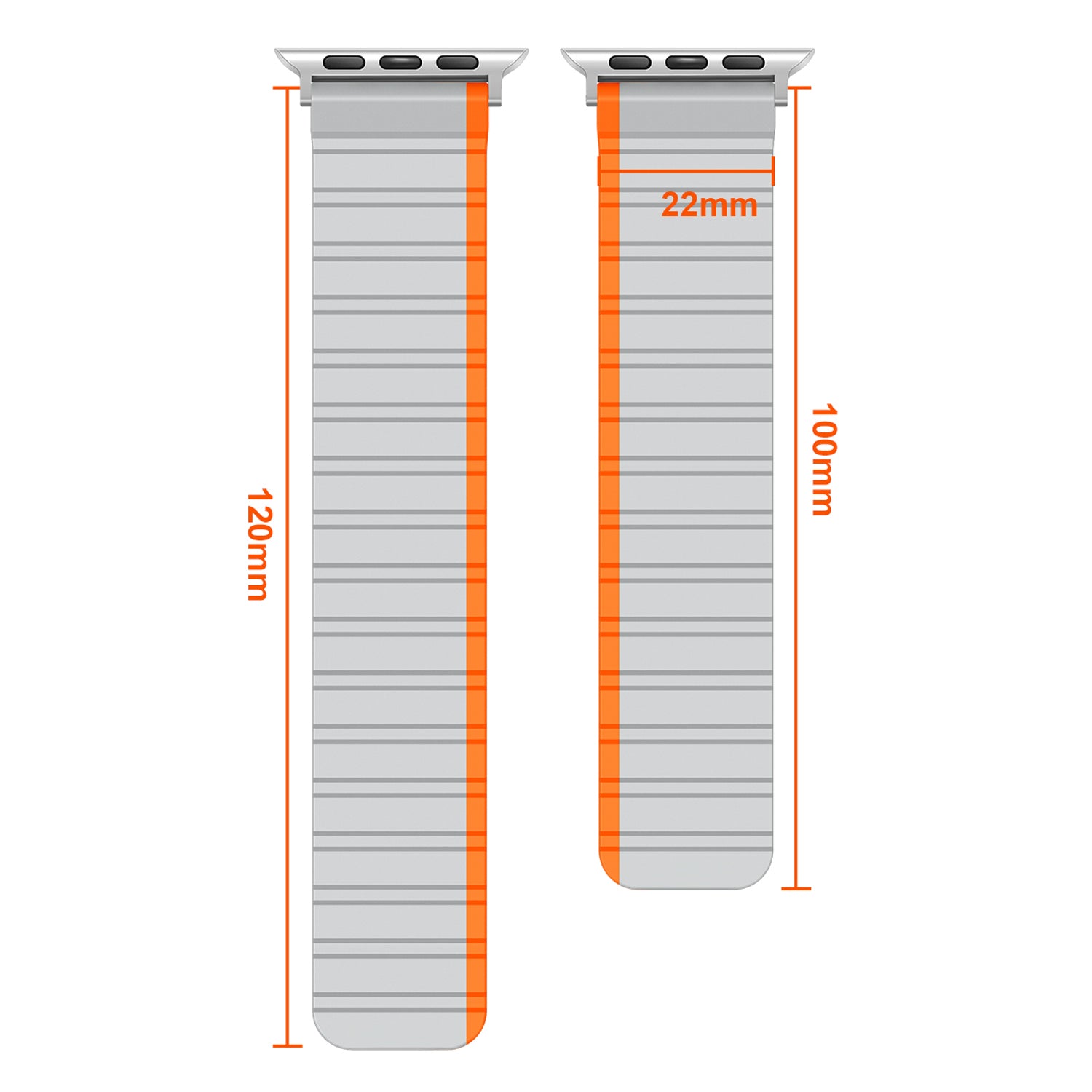 Magnetic Watch Band for Apple Watch Ultra Ultra 2 49mm Series 8 7 45mm Series 6 5 4 SE (2022) SE (2023) SE 44mm Series 3 2 1 42mm Dual Color Silicone Watch Strap