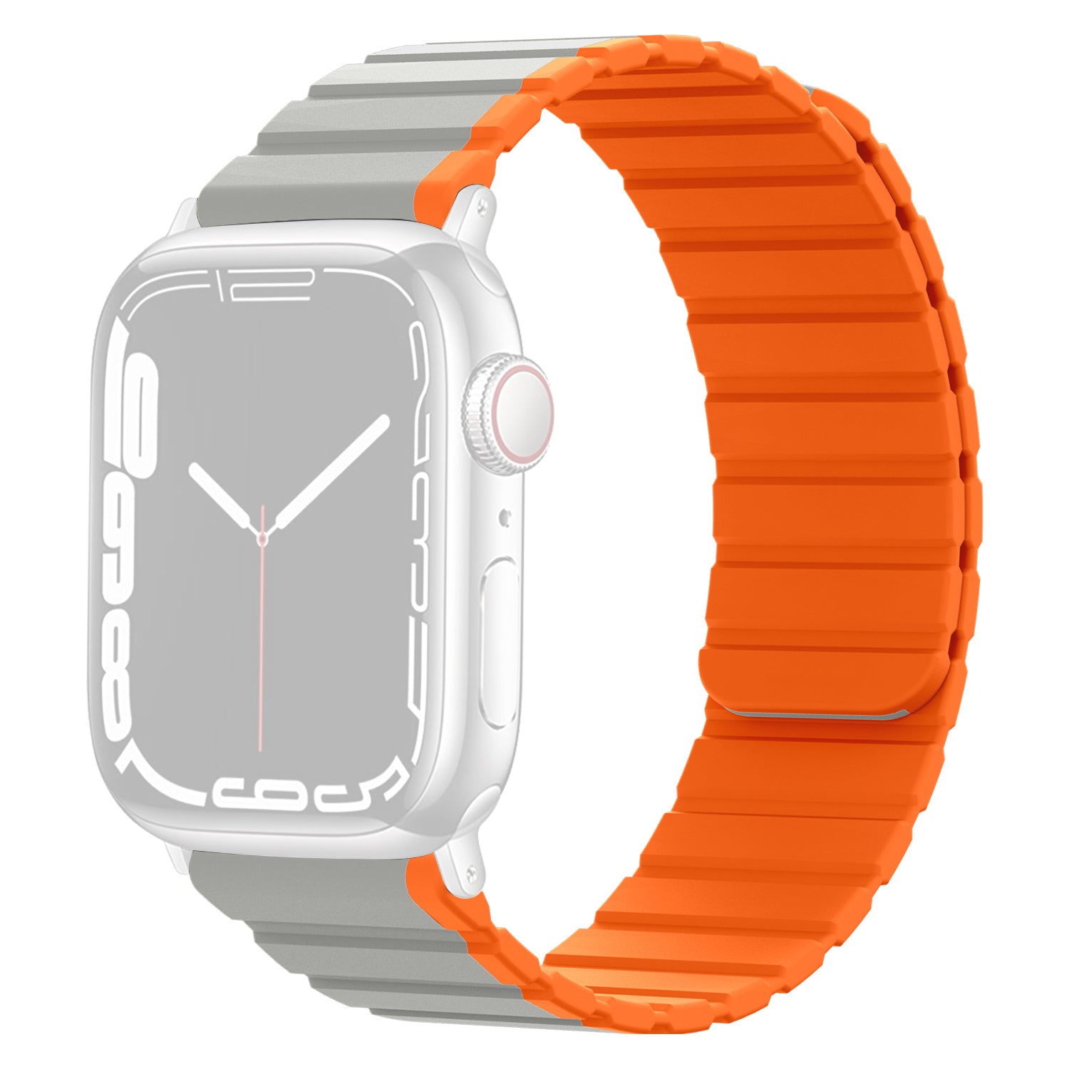 Silicone Watch Band for Apple Watch Series 9 8 7 41mm 6 5 4 SE (2023) SE (2022) SE 40mm 3 2 1 38mm Dual Color Adjustable Magnetic Band