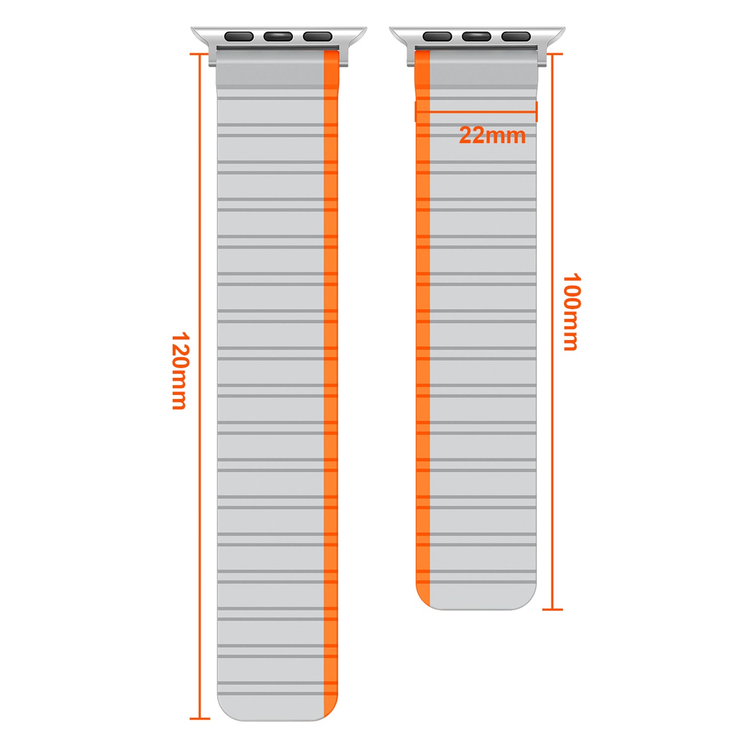 Silicone Watch Band for Apple Watch Series 9 8 7 41mm 6 5 4 SE (2023) SE (2022) SE 40mm 3 2 1 38mm Dual Color Adjustable Magnetic Band