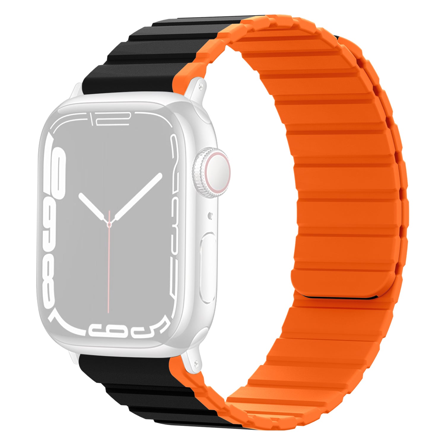 Silicone Watch Band for Apple Watch Series 9 8 7 41mm 6 5 4 SE (2023) SE (2022) SE 40mm 3 2 1 38mm Dual Color Adjustable Magnetic Band