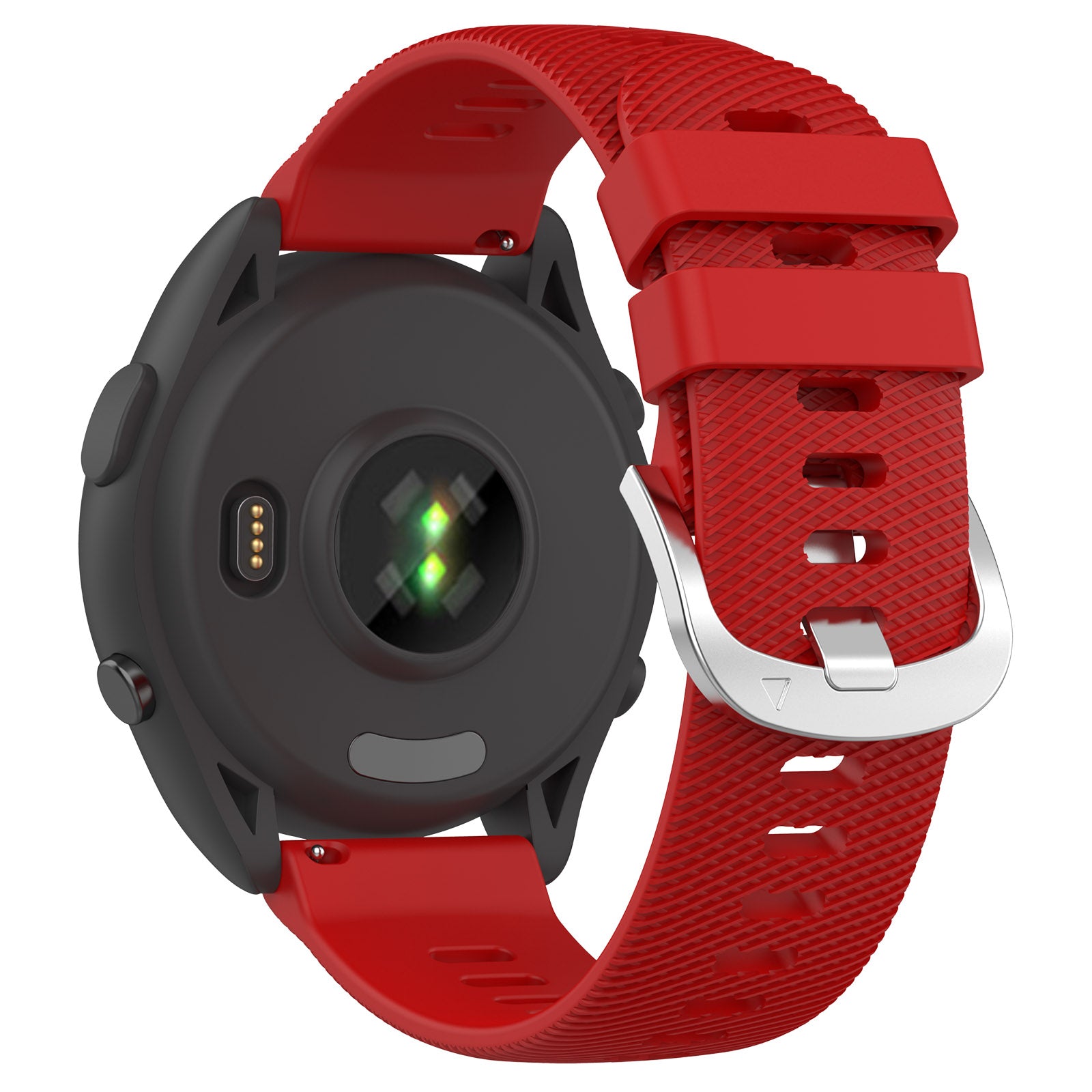 For Garmin Forerunner 256S Silicone Watch Strap 18mm Cross Stripe Replacement Strap