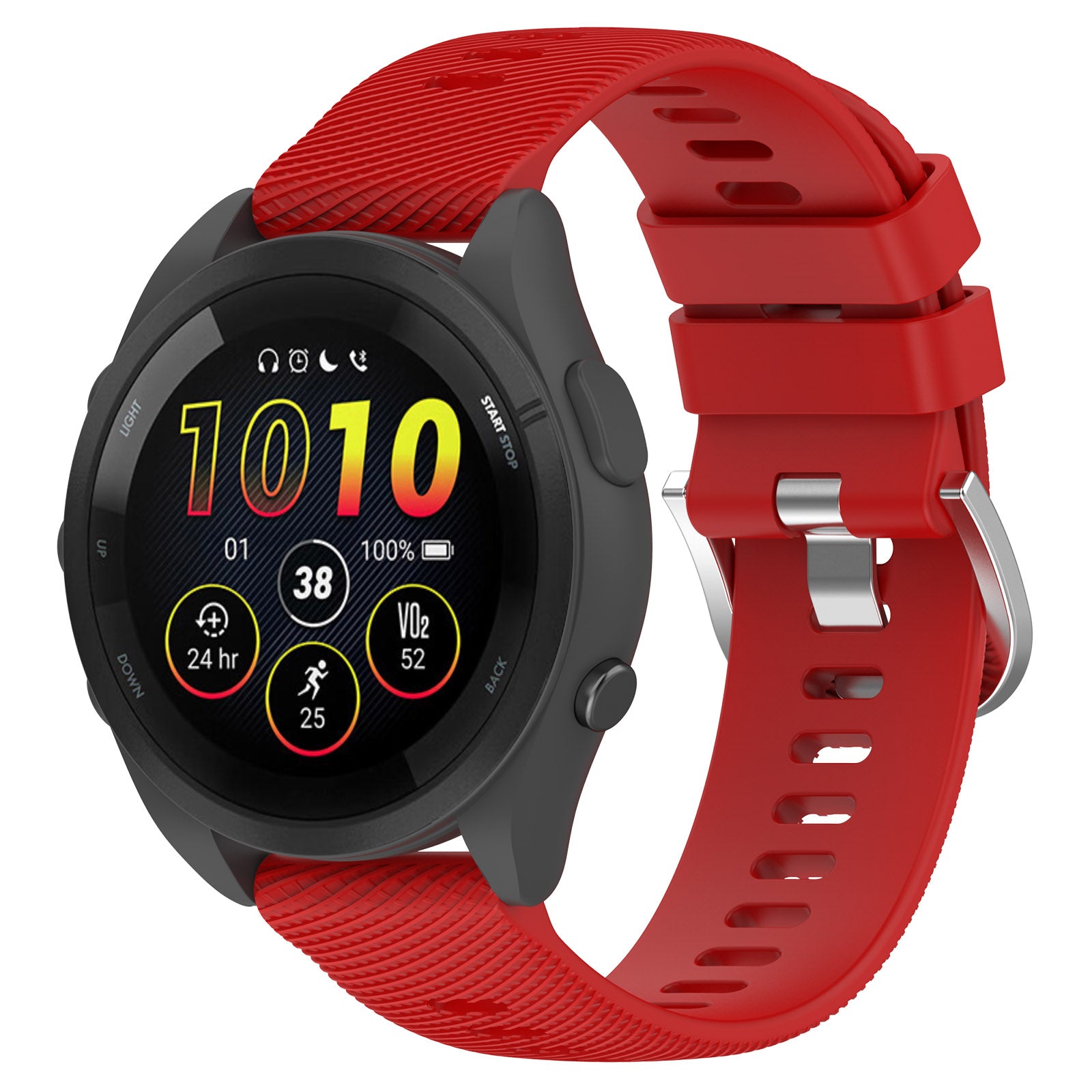 For Garmin Forerunner 256S Silicone Watch Strap 18mm Cross Stripe Replacement Strap