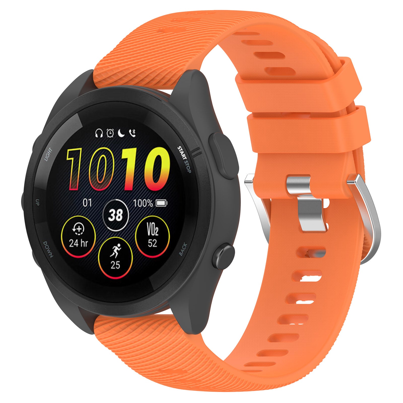 For Garmin Forerunner 265 Silicone Watch Band 22mm Cross Stripe Soft Sport Replacement Watch Strap