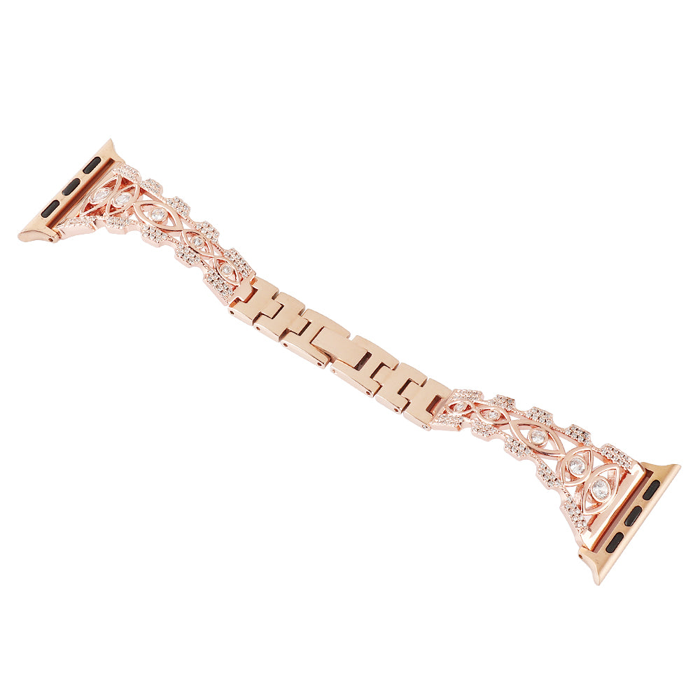 For Apple Watch 9 8 7 41mm 6 5 4 SE SE (2022) SE (2023) 40mm 3 2 1 38mm Eye Design Rhinestone Decor Metal Bracelet Watch Strap