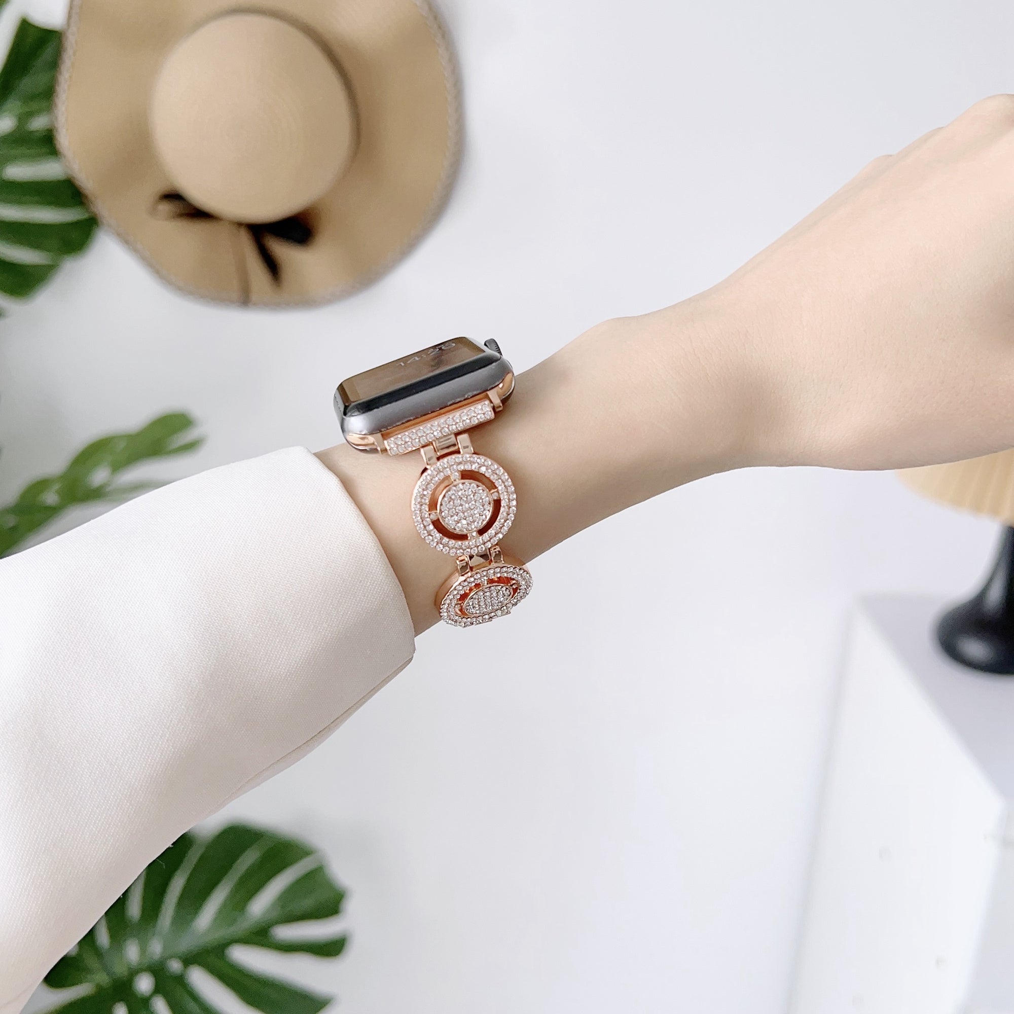 For Apple Watch Ultra Ultra 2 49mm Series 9 8 7 45mm 6 5 4 SE SE (2022) (2023) 44mm 3 2 1 42mm Rhinestone Metal Bracelet Replacement Wrist Band Watch Strap