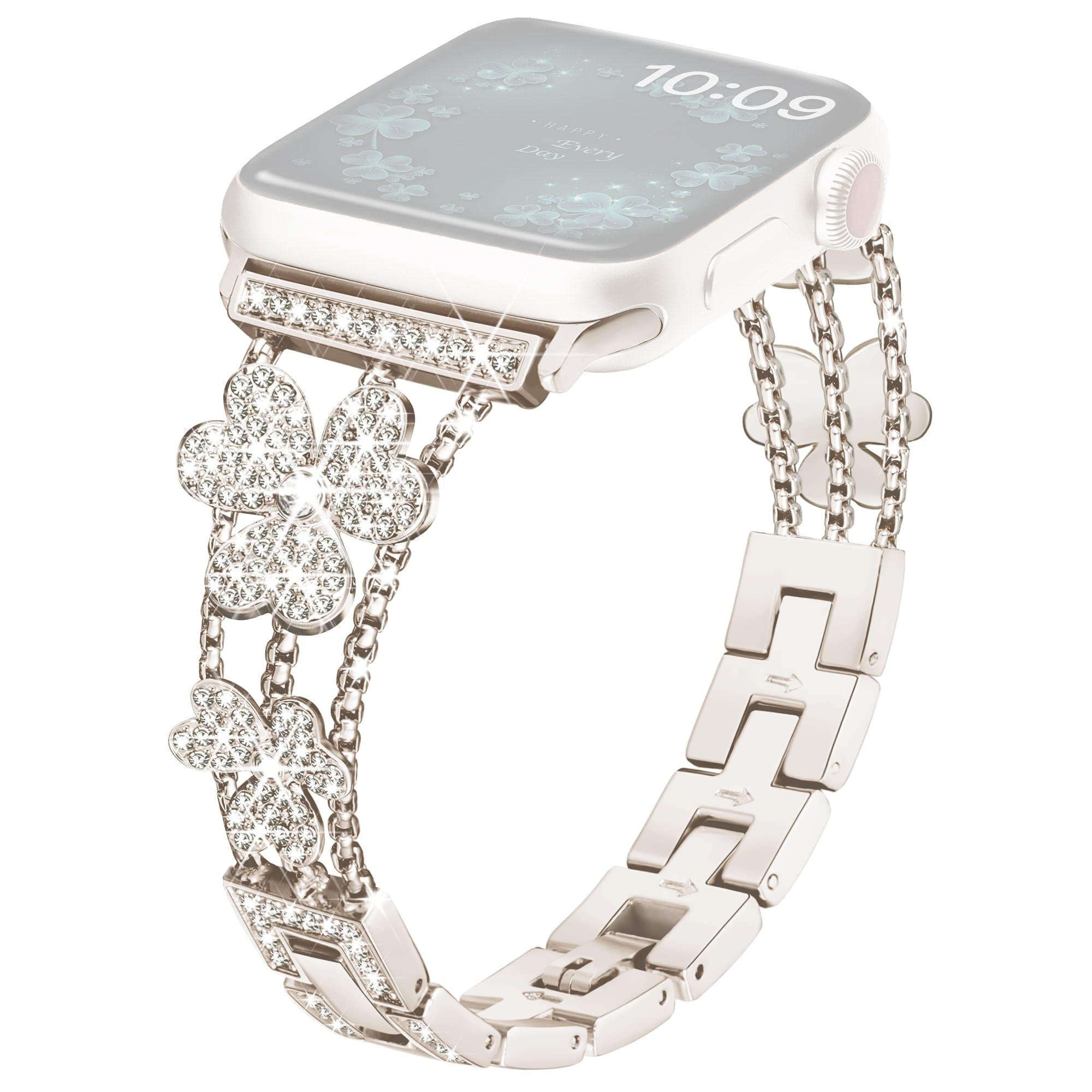 For Apple Watch Ultra Ultra 2 49mm Series 9 8 7 45mm 6 5 4 SE SE (2022) (2023) 44mm 3 2 1 42mm Rhinestone Metal Watch Strap