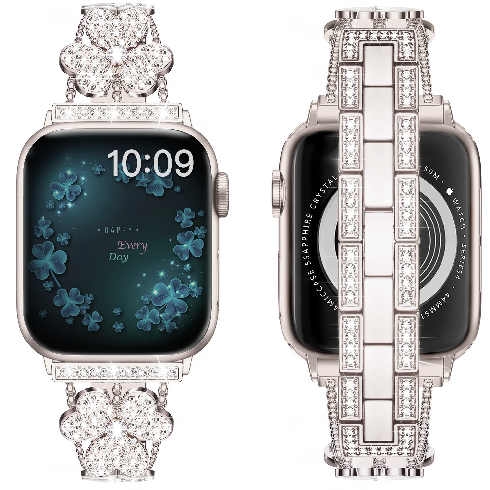 For Apple Watch Ultra Ultra 2 49mm Series 9 8 7 45mm 6 5 4 SE SE (2022) (2023) 44mm 3 2 1 42mm Rhinestone Metal Watch Strap