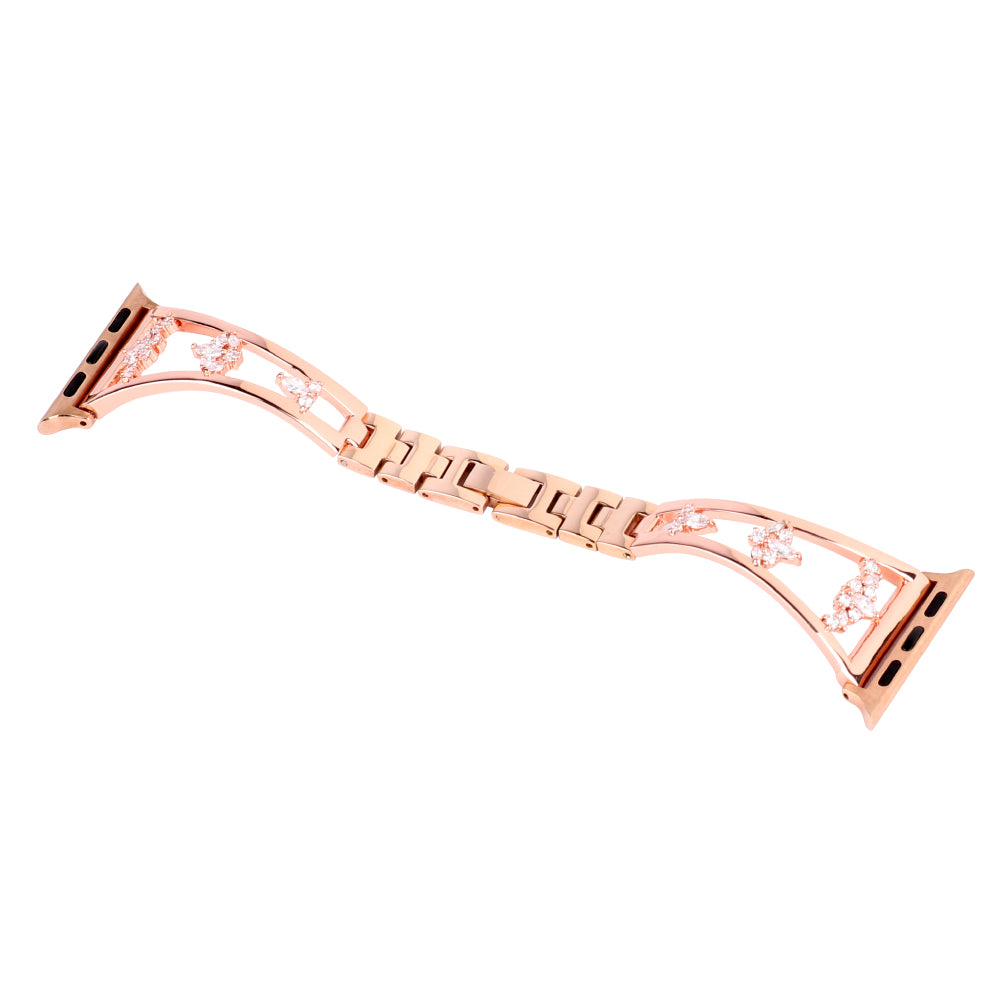 Watch Band for Apple Watch Ultra Ultra 2 49mm Series 9 8 7 45mm Series 6 5 4 SE (2022) (2023) SE 44mm Series 3 2 1 42mm Zircon Decor Copper Metal Strap