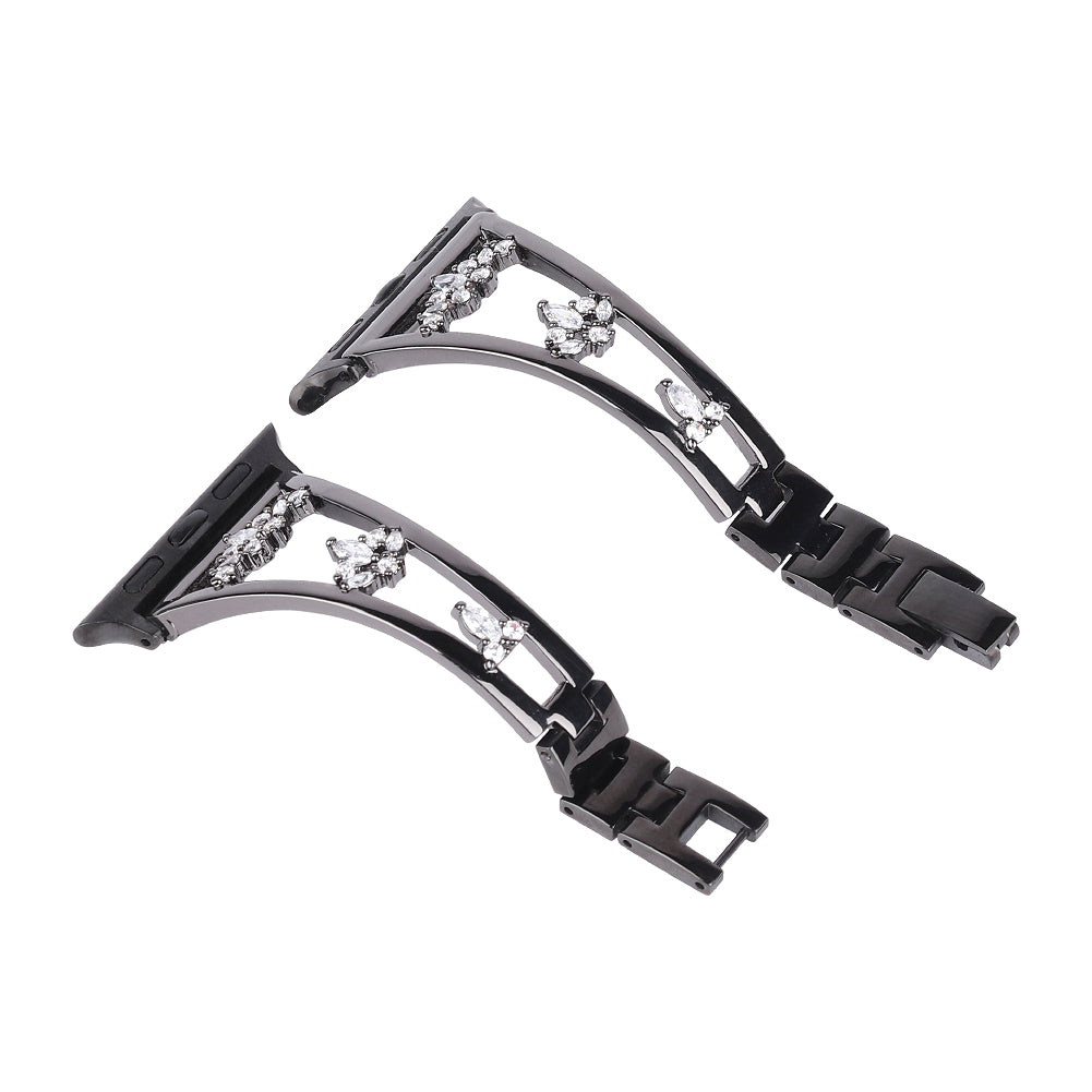 Metal Copper Band for Apple Watch 9 8 7 41mm 6 SE SE (2022) SE (2023) 5 4 40mm 3 2 1 38mm Zircon Decor Watch Strap Bracelet