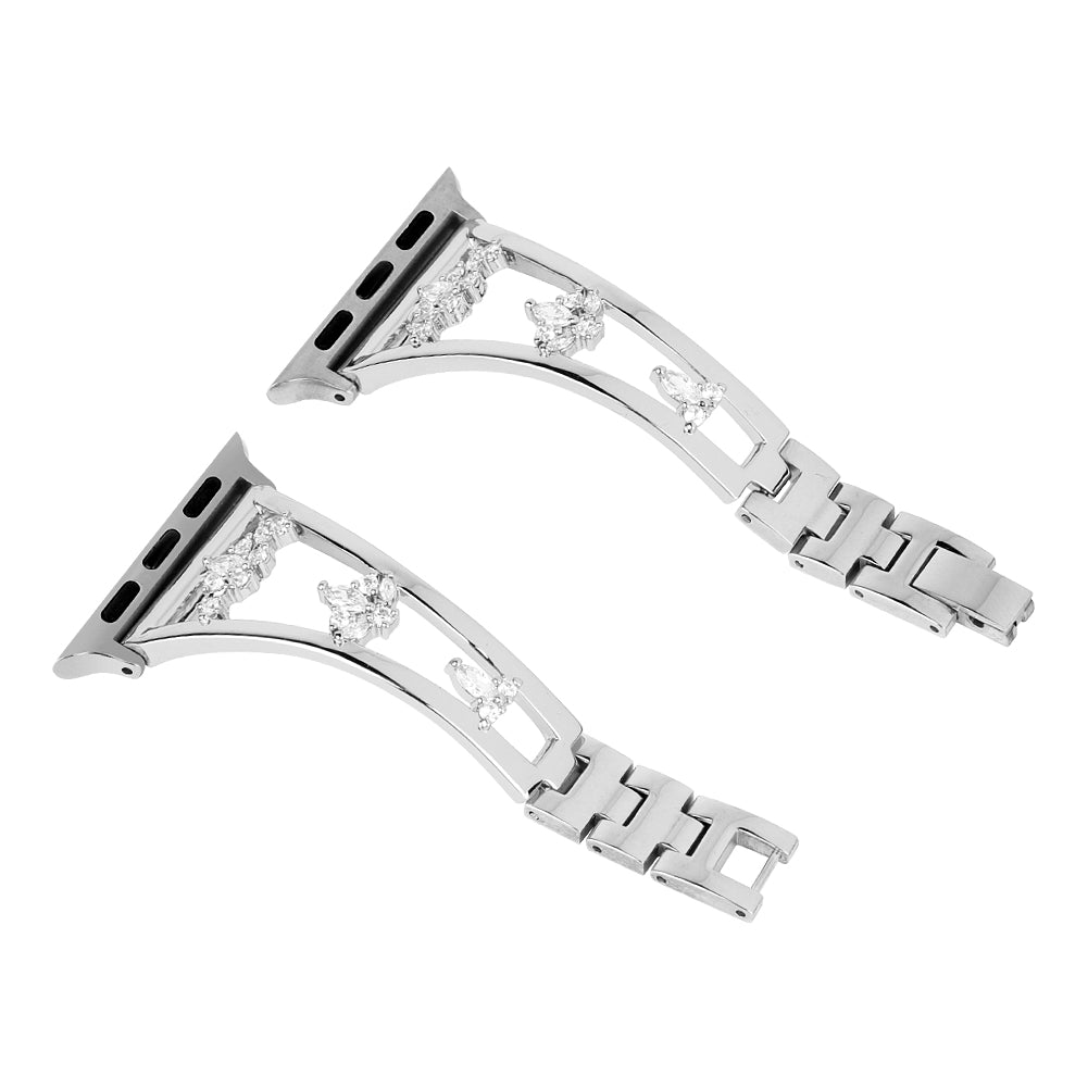 Metal Copper Band for Apple Watch 9 8 7 41mm 6 SE SE (2022) SE (2023) 5 4 40mm 3 2 1 38mm Zircon Decor Watch Strap Bracelet