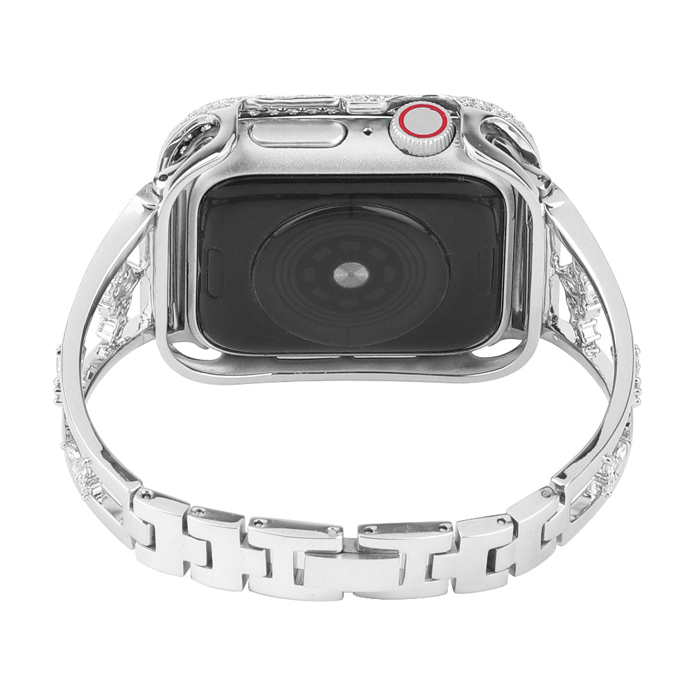 Metal Copper Band for Apple Watch 9 8 7 41mm 6 SE SE (2022) SE (2023) 5 4 40mm 3 2 1 38mm Zircon Decor Watch Strap Bracelet