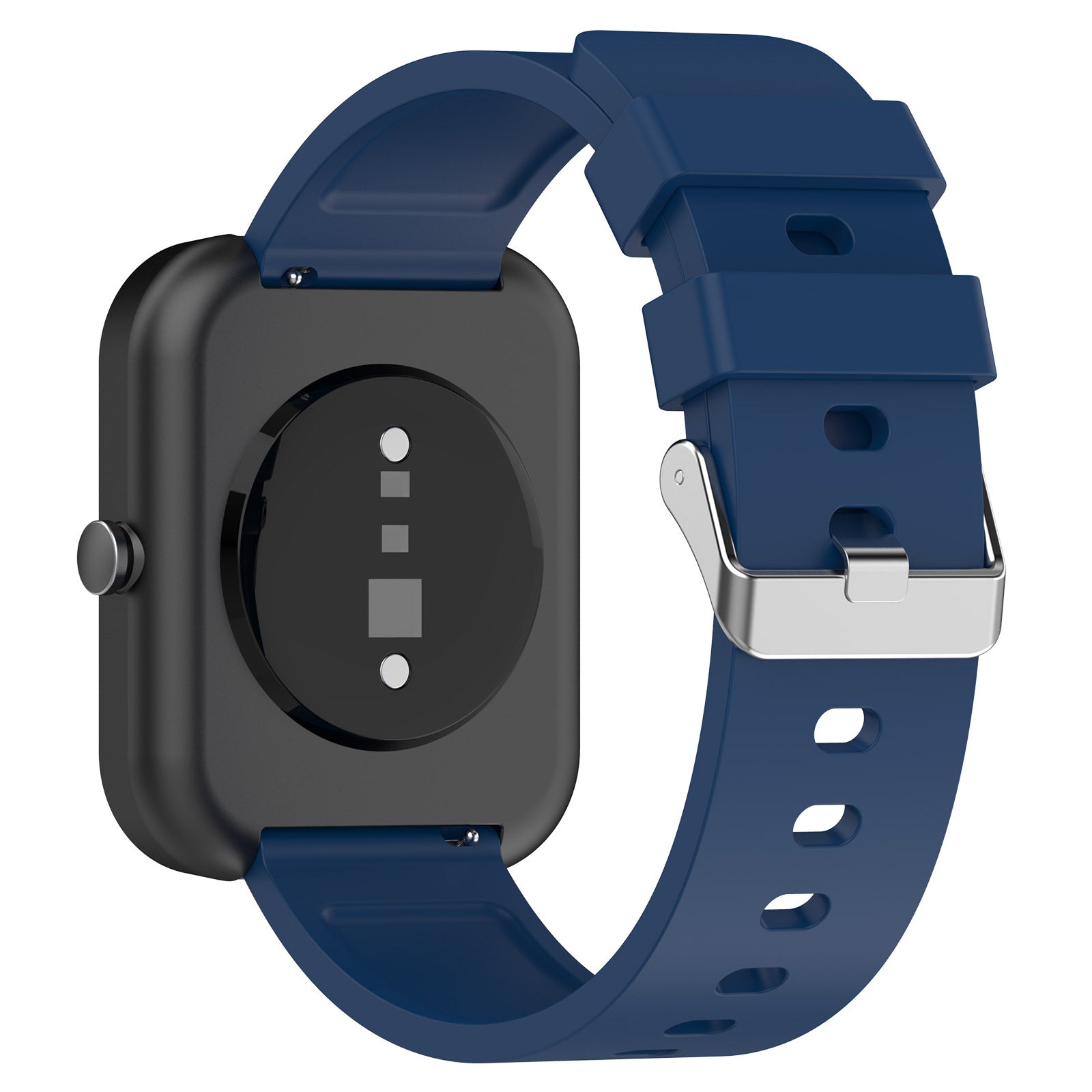 Silicone Watch Band for Garmin Venu Venu 2 Plus Venu Sq Venu Sq 2 20mm Watch Strap with Silver Stainless Steel Buckle
