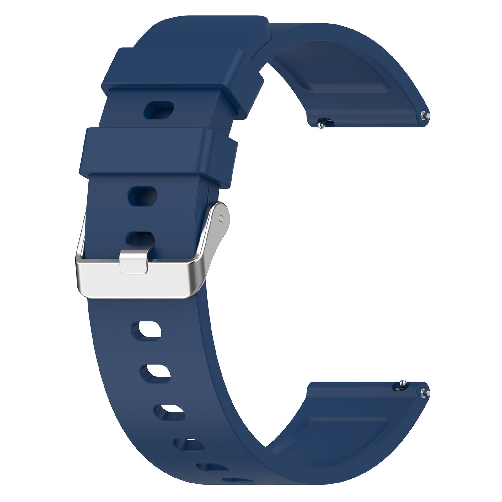 Silicone Watch Band for Garmin Venu Venu 2 Plus Venu Sq Venu Sq 2 20mm Watch Strap with Silver Stainless Steel Buckle