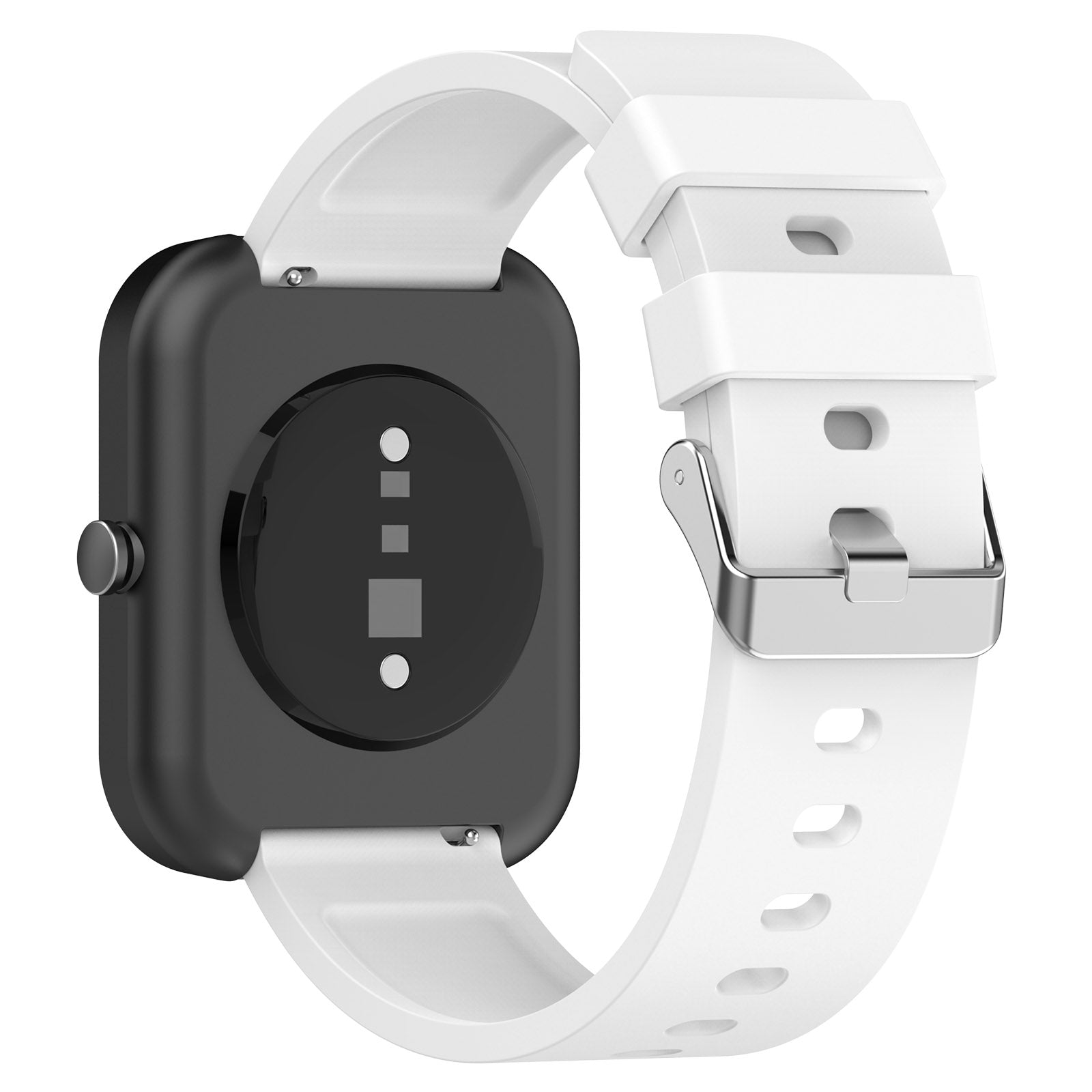 Silicone Watch Band for Garmin Venu Venu 2 Plus Venu Sq Venu Sq 2 20mm Watch Strap with Silver Stainless Steel Buckle
