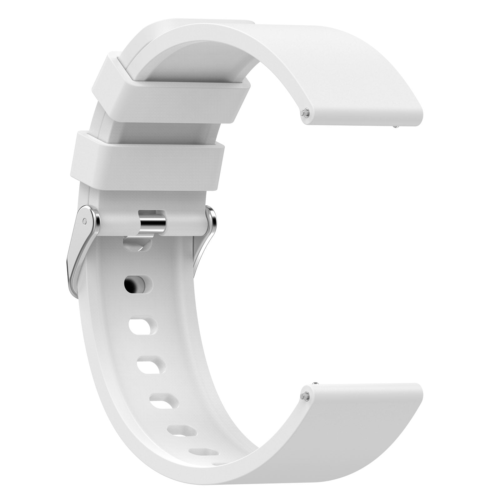 Silicone Watch Band for Garmin Venu Venu 2 Plus Venu Sq Venu Sq 2 20mm Watch Strap with Silver Stainless Steel Buckle