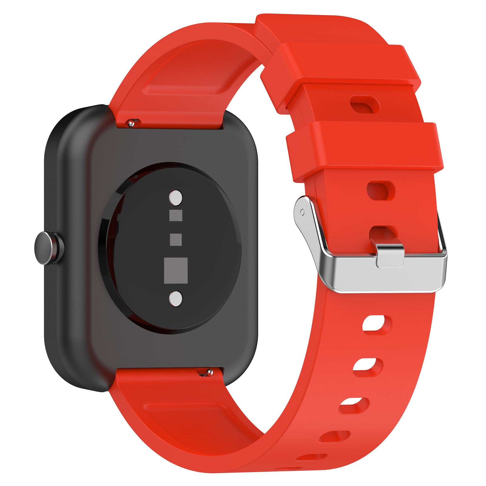 Silicone Watch Band for Garmin Venu Venu 2 Plus Venu Sq Venu Sq 2 20mm Watch Strap with Silver Stainless Steel Buckle