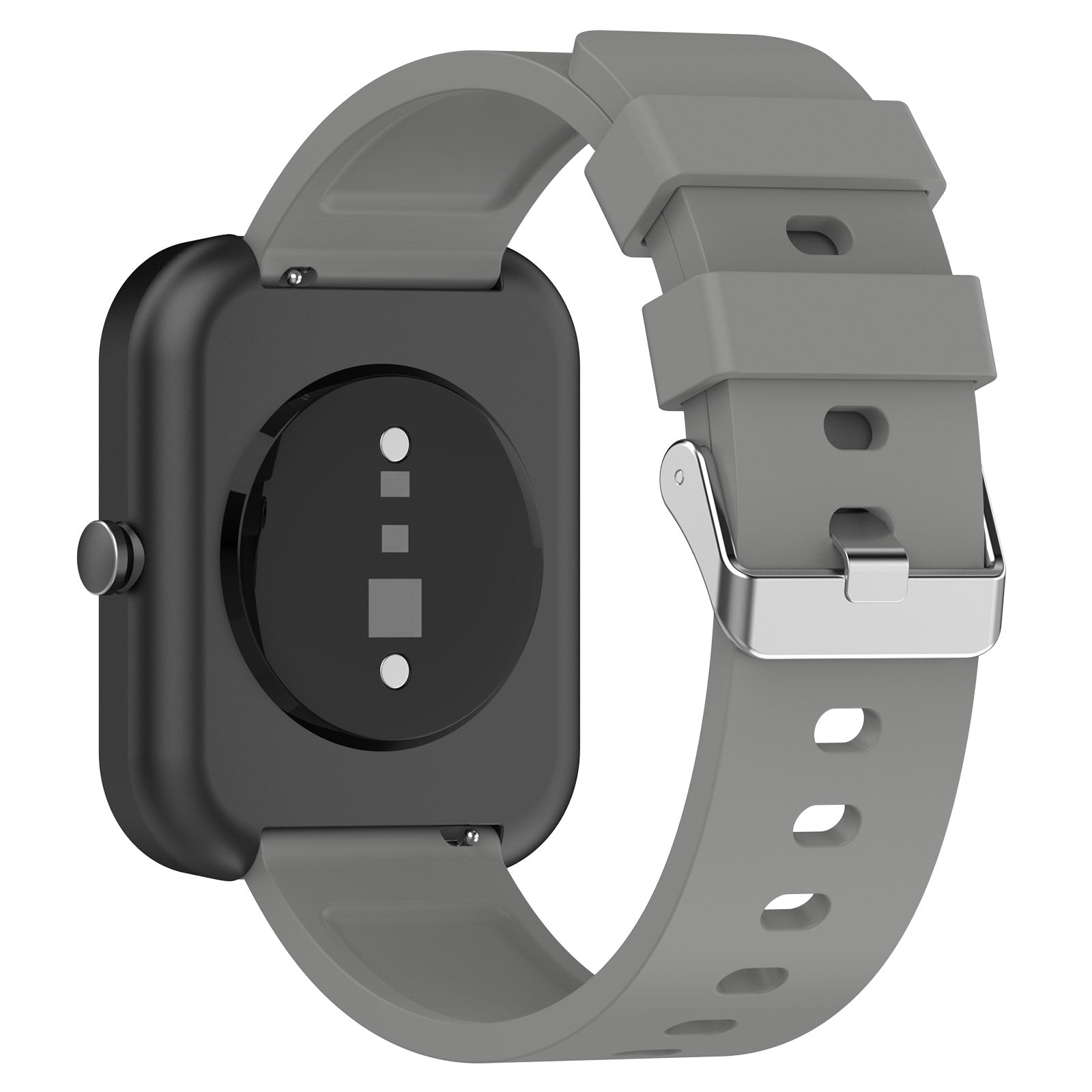 Silicone Watch Band for Garmin Venu Venu 2 Plus Venu Sq Venu Sq 2 20mm Watch Strap with Silver Stainless Steel Buckle