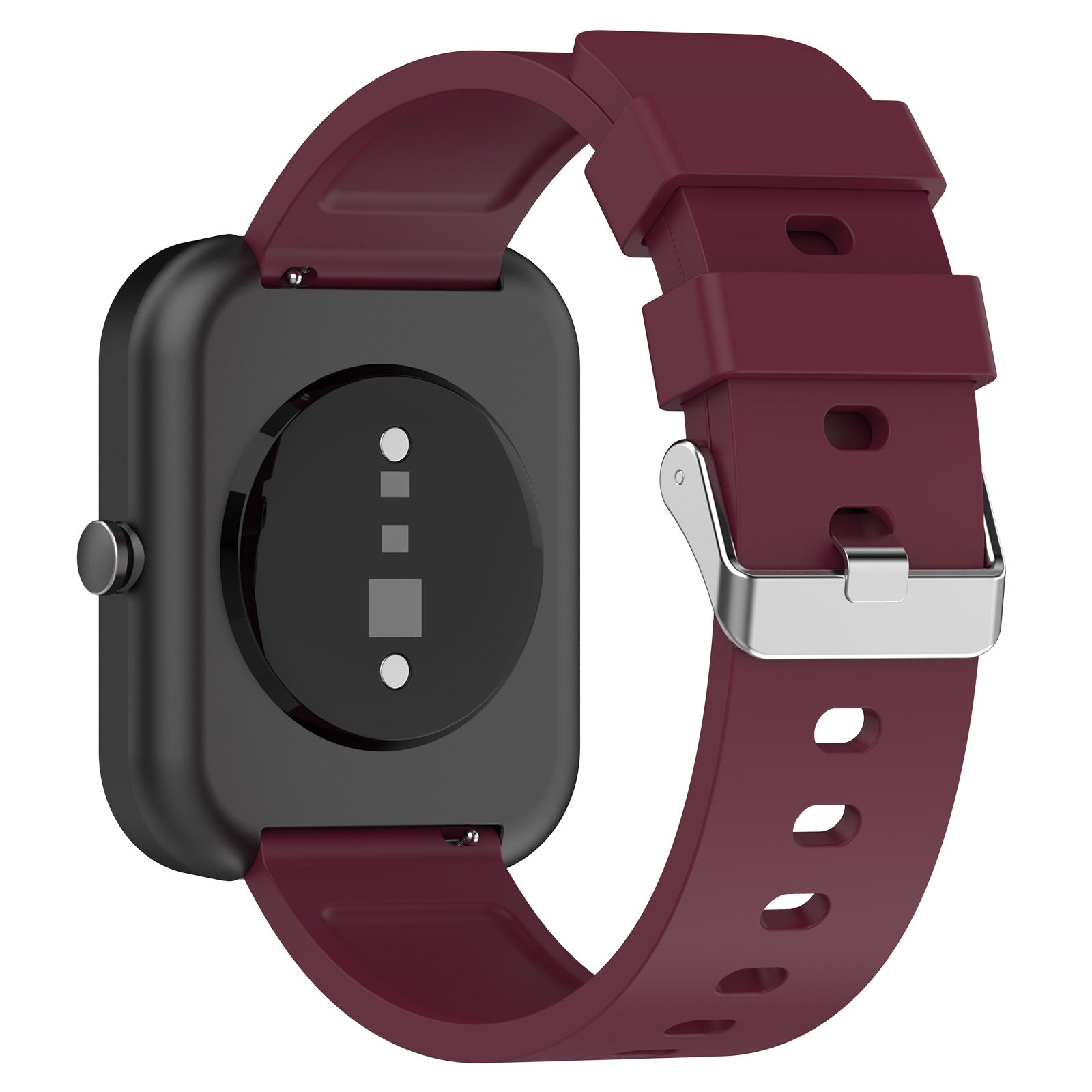 Silicone Watch Band for Garmin Venu Venu 2 Plus Venu Sq Venu Sq 2 20mm Watch Strap with Silver Stainless Steel Buckle