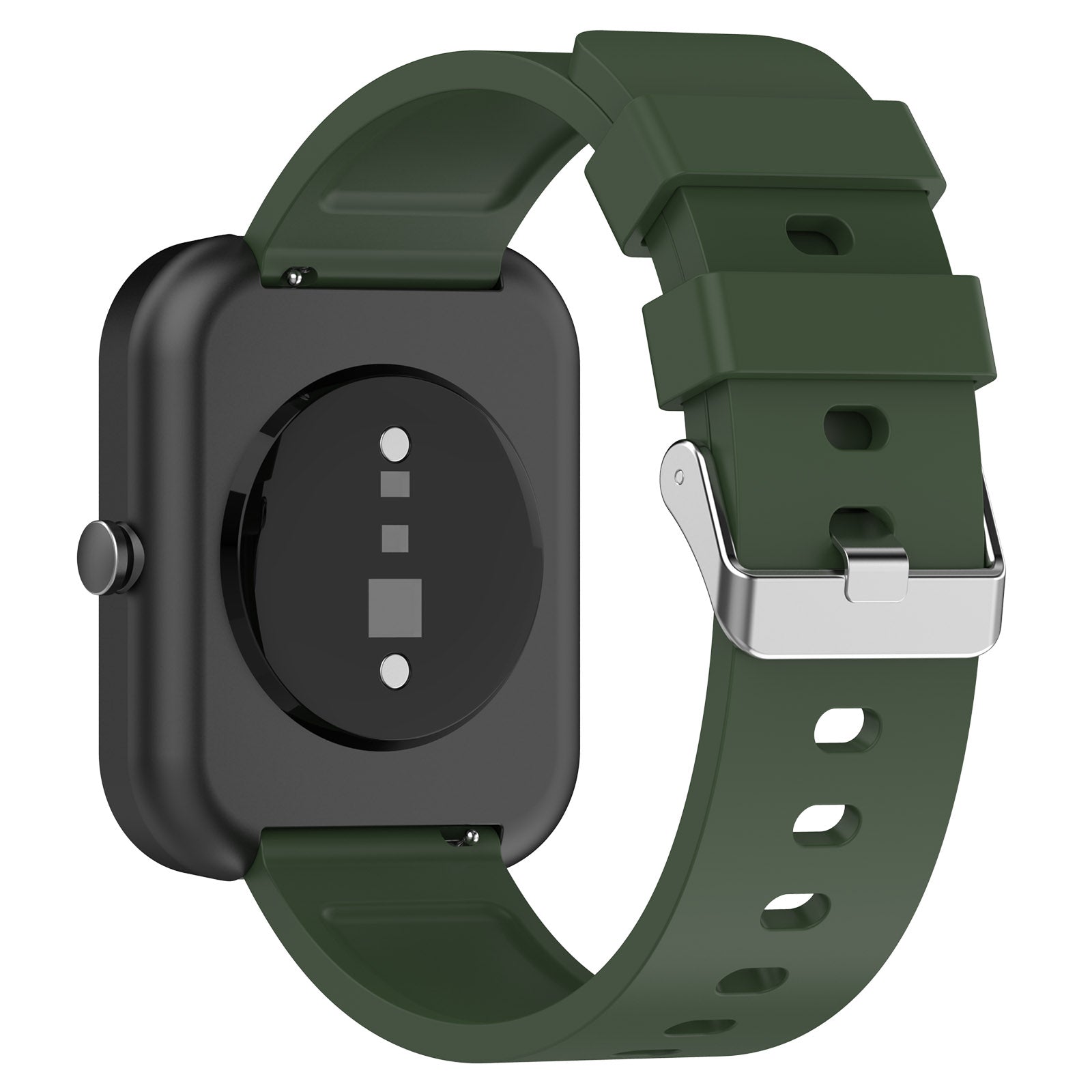 Silicone Watch Band for Garmin Venu Venu 2 Plus Venu Sq Venu Sq 2 20mm Watch Strap with Silver Stainless Steel Buckle
