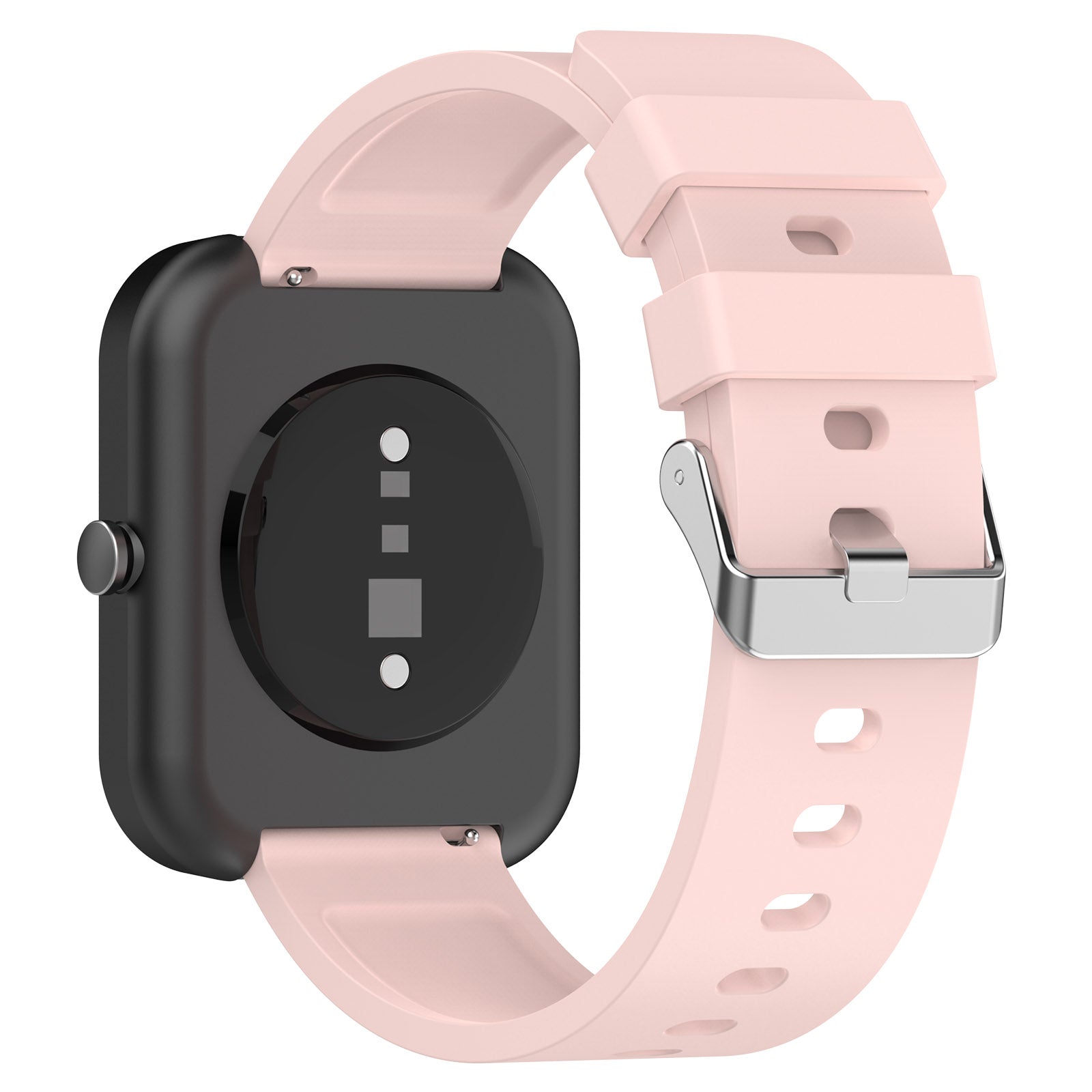 Silicone Watch Band for Garmin Venu Venu 2 Plus Venu Sq Venu Sq 2 20mm Watch Strap with Silver Stainless Steel Buckle