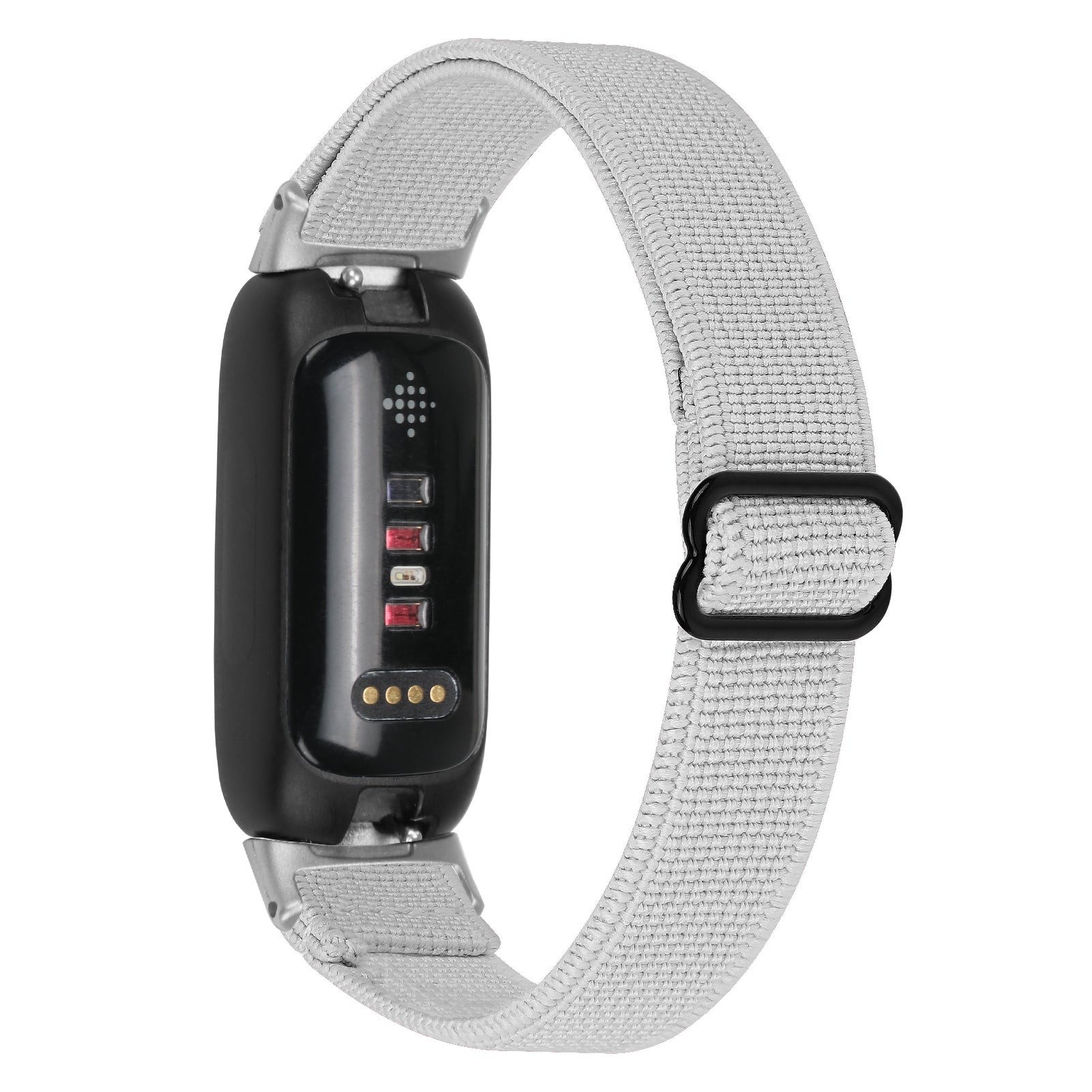 For Fitbit Inspire 3 Adjustable Elastic Nylon Braided Watch Band Replacement Strap with Silver Connector