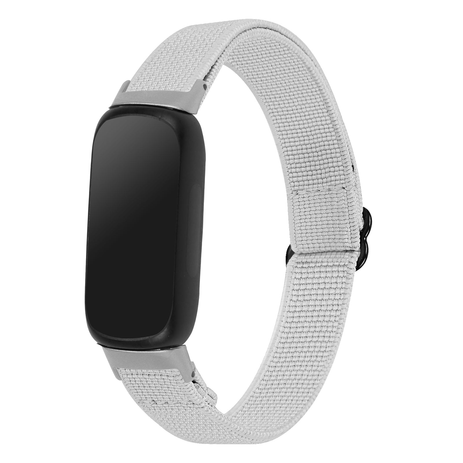 For Fitbit Inspire 3 Adjustable Elastic Nylon Braided Watch Band Replacement Strap with Silver Connector