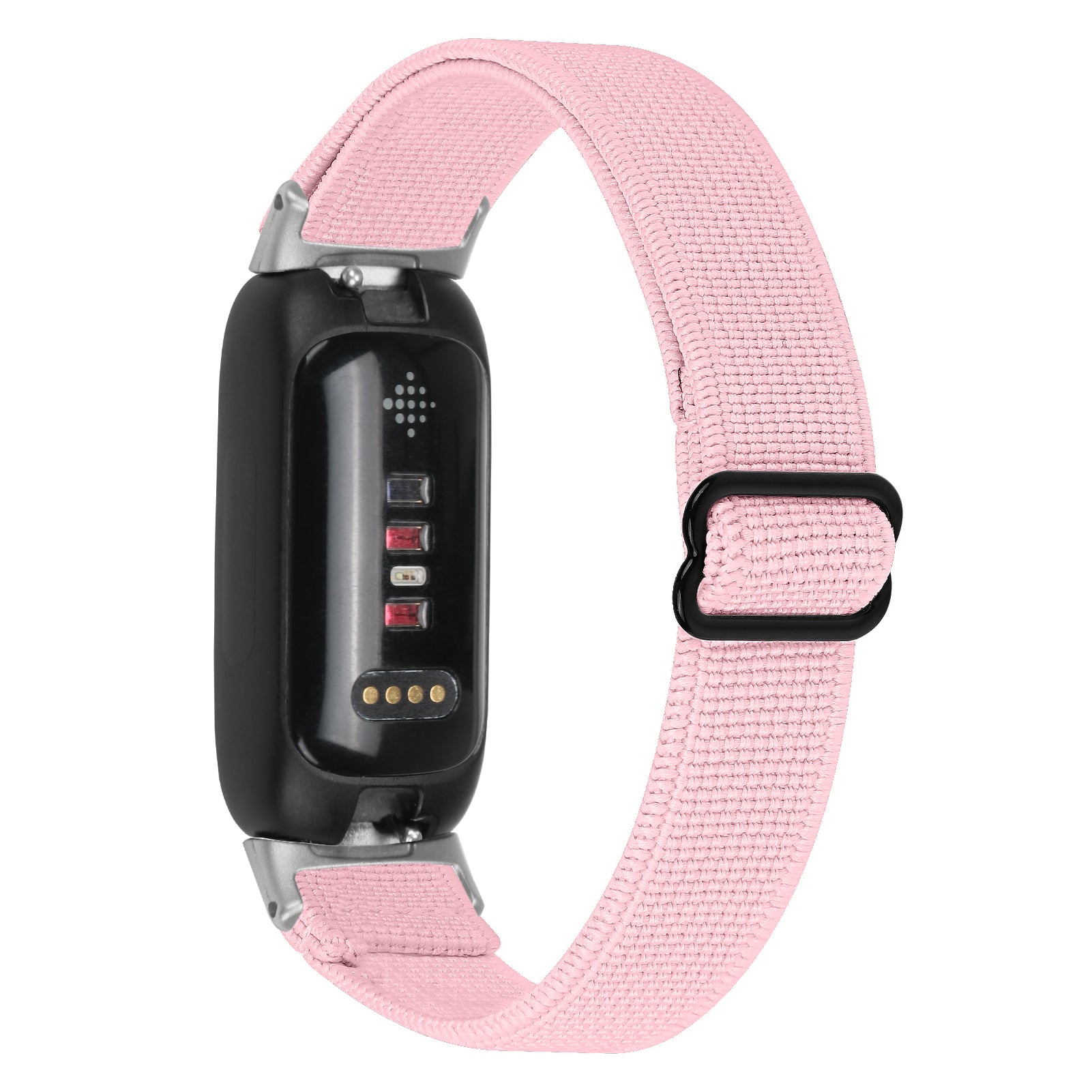 For Fitbit Inspire 3 Adjustable Elastic Nylon Braided Watch Band Replacement Strap with Silver Connector