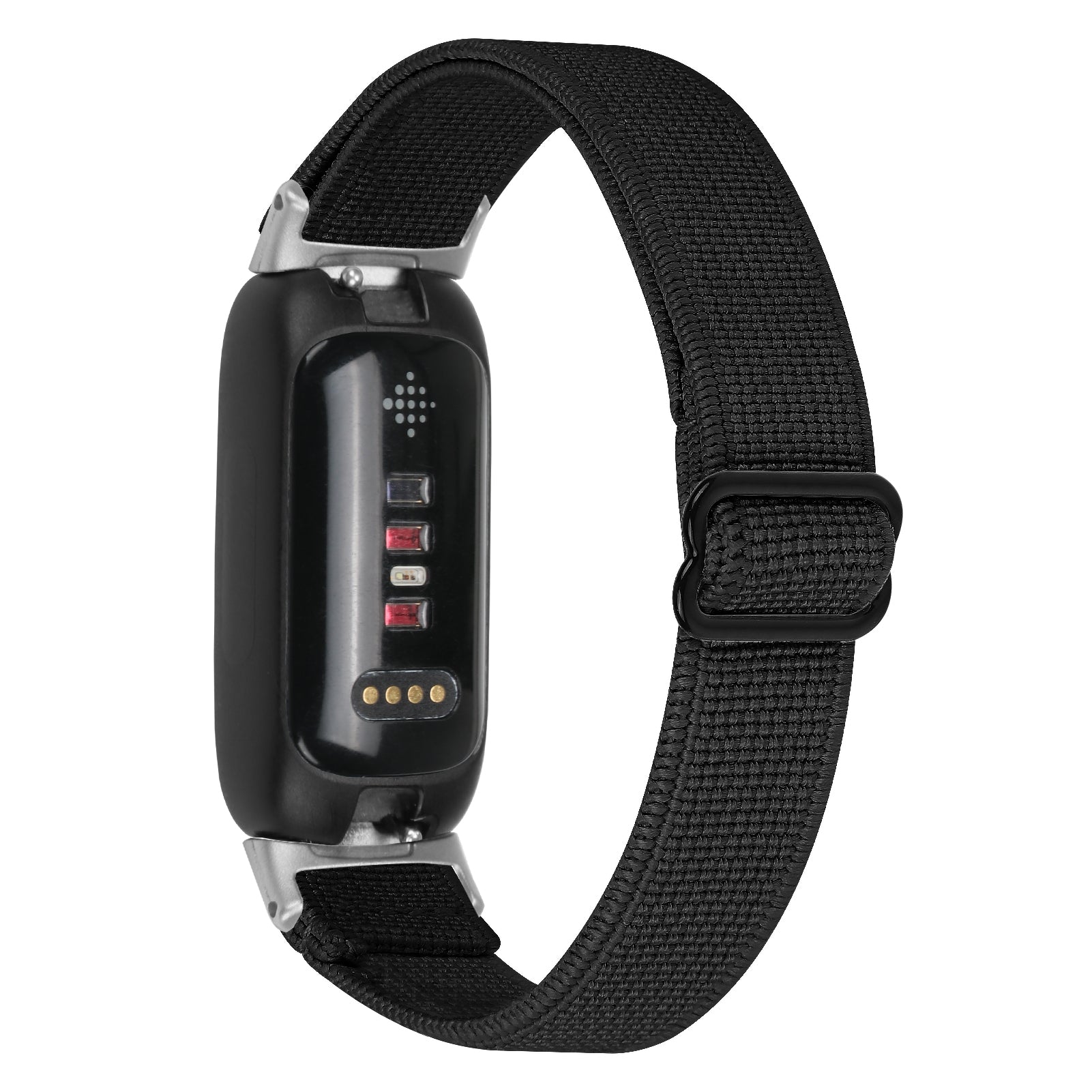 For Fitbit Inspire 3 Adjustable Elastic Nylon Braided Watch Band Replacement Strap with Silver Connector