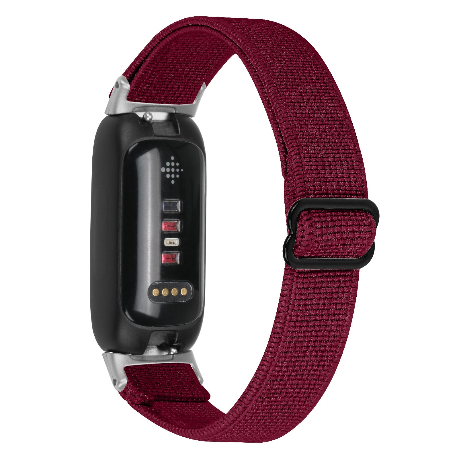 For Fitbit Inspire 3 Adjustable Elastic Nylon Braided Watch Band Replacement Strap with Silver Connector