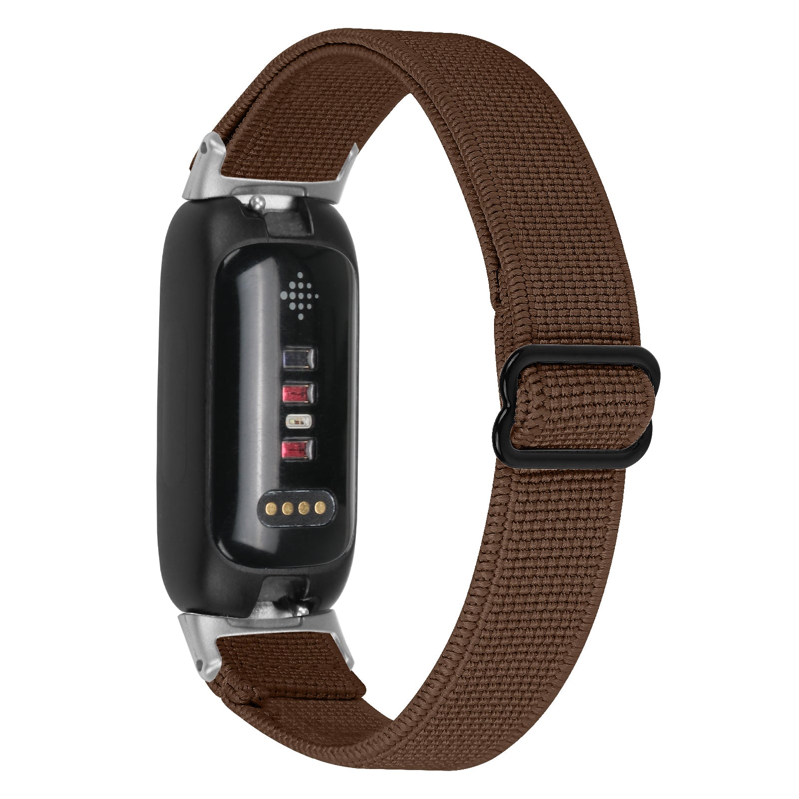 For Fitbit Inspire 3 Adjustable Elastic Nylon Braided Watch Band Replacement Strap with Silver Connector