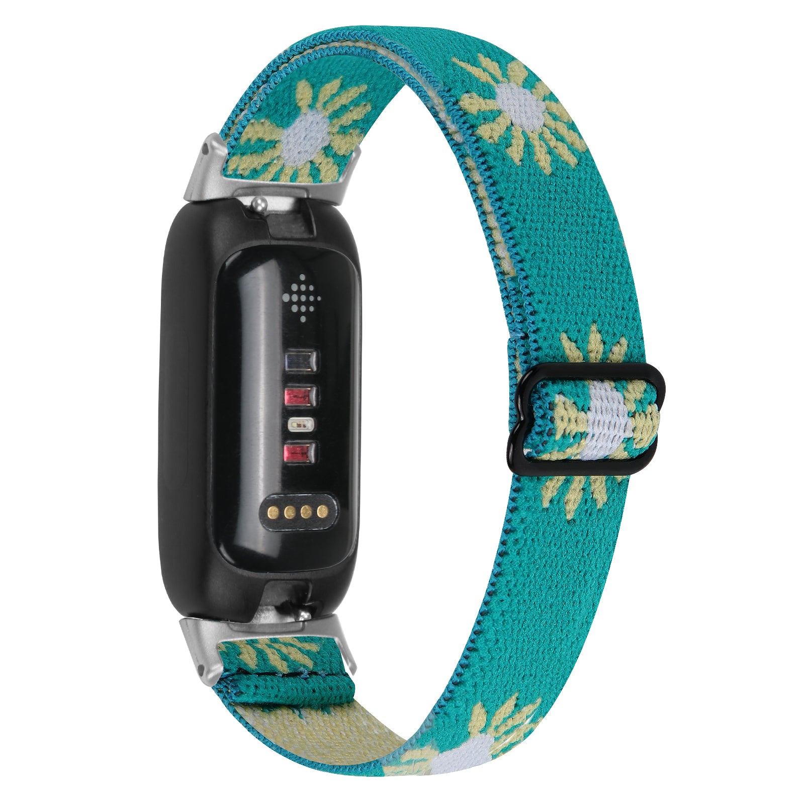 For Fitbit Inspire 3 Adjustable Elastic Nylon Braided Watch Band Replacement Strap with Silver Connector