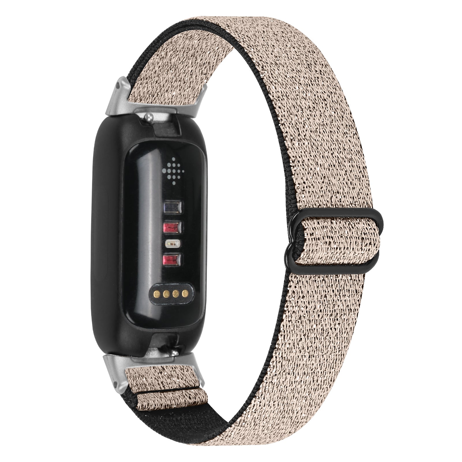 For Fitbit Inspire 3 Adjustable Elastic Nylon Braided Watch Band Replacement Strap with Silver Connector