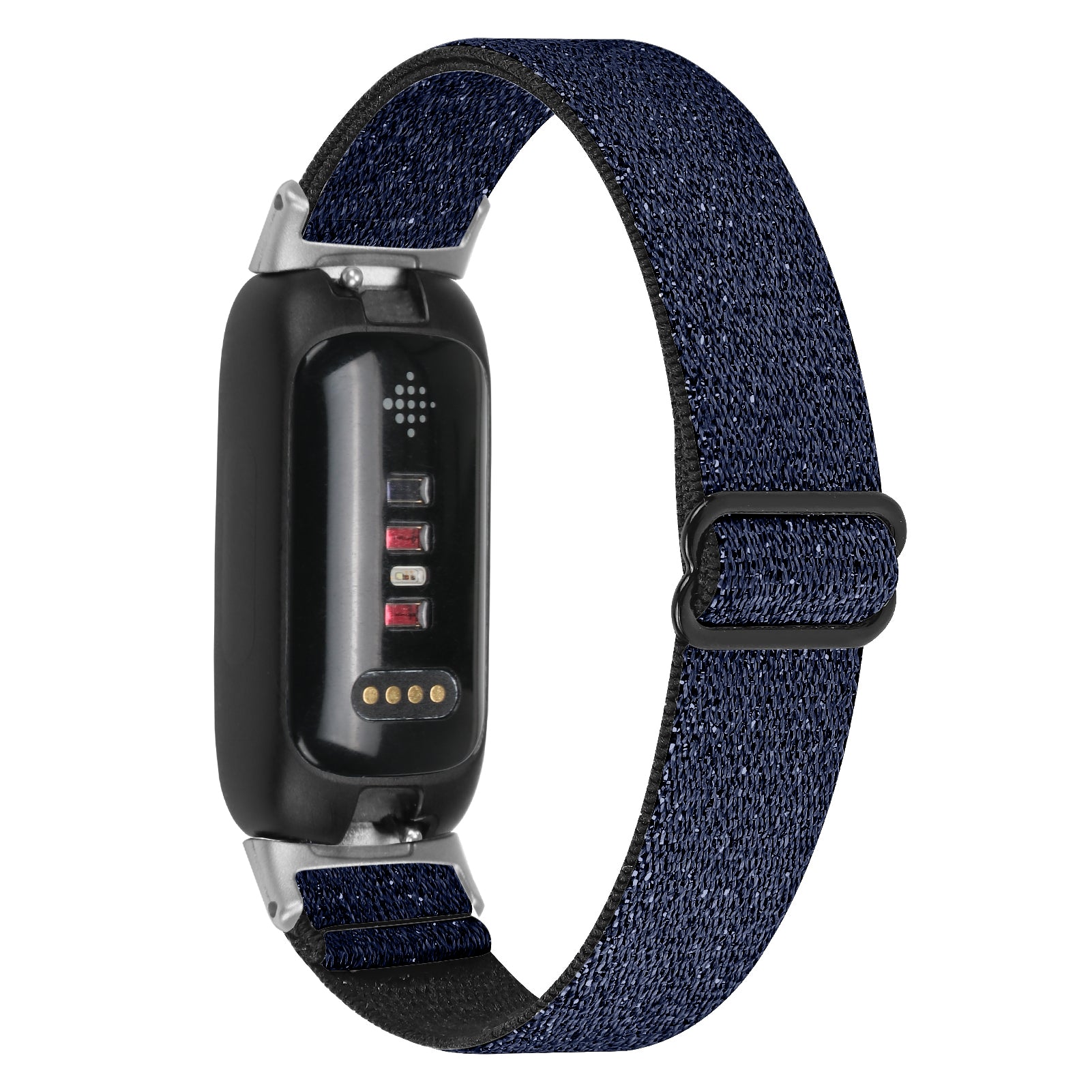 For Fitbit Inspire 3 Adjustable Elastic Nylon Braided Watch Band Replacement Strap with Silver Connector