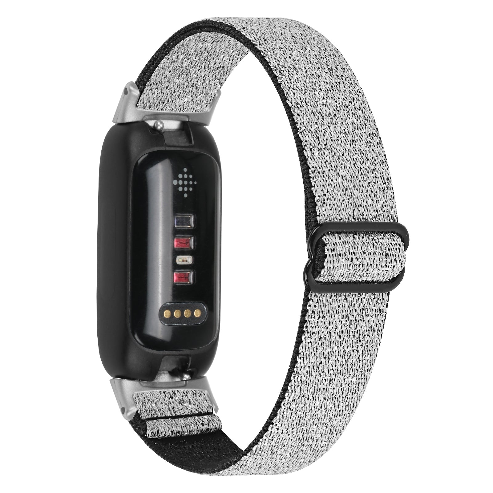 For Fitbit Inspire 3 Adjustable Elastic Nylon Braided Watch Band Replacement Strap with Silver Connector
