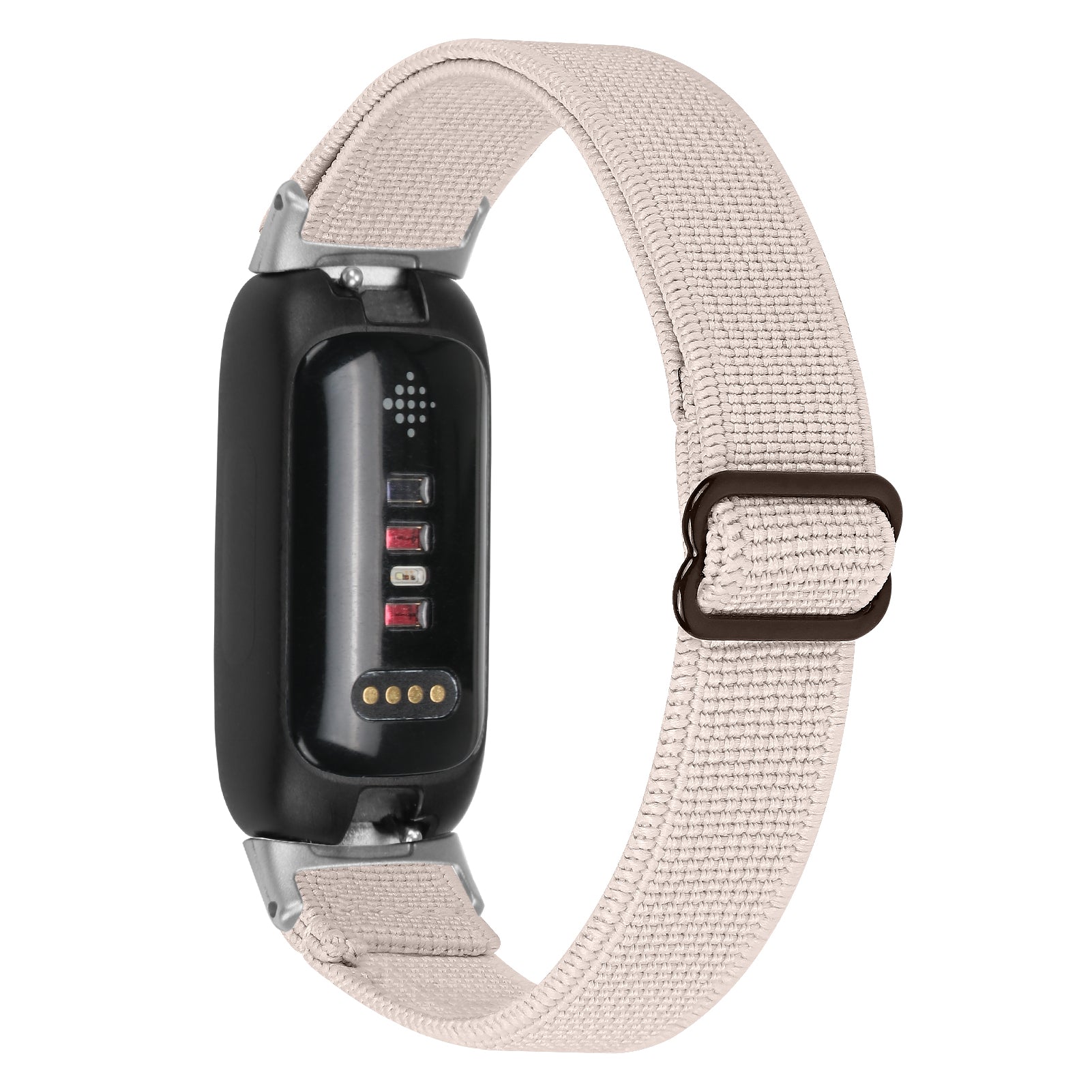 For Fitbit Inspire 3 Adjustable Elastic Nylon Braided Watch Band Replacement Strap with Silver Connector