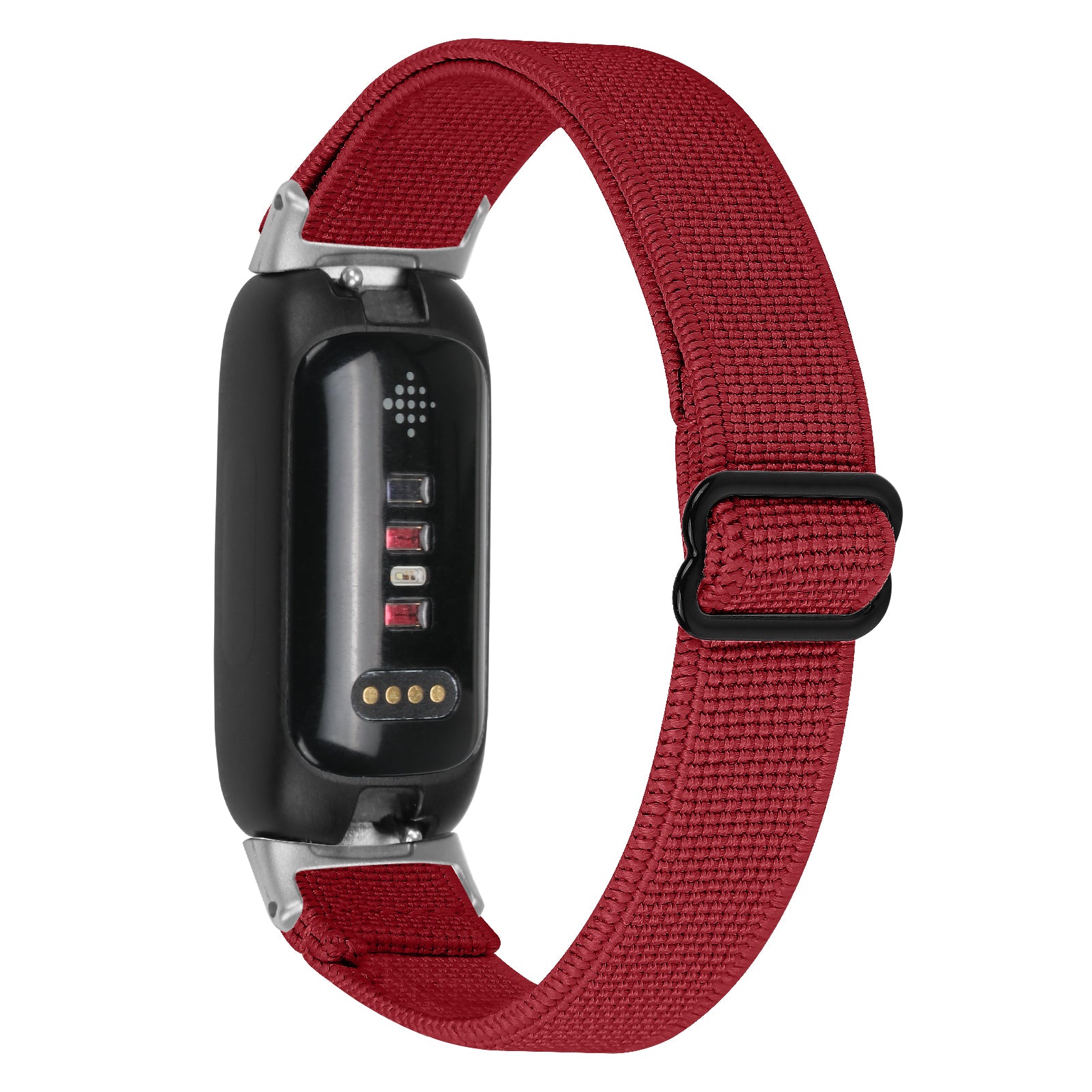 For Fitbit Inspire 3 Adjustable Elastic Nylon Braided Watch Band Replacement Strap with Silver Connector