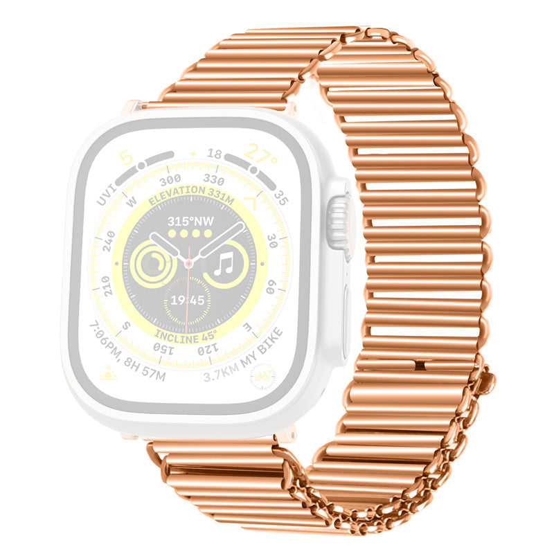 Wrist Strap for Apple Watch Ultra Ultra 2 49mm Series 8 9 7 45mm SE SE (2022) 4 5 6 44mm 3 2 1 42mm Stainless Steel Hollow Chain Watchband