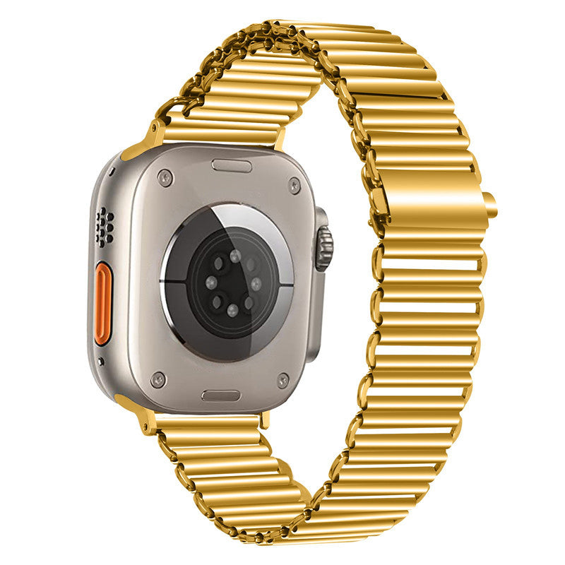 For Apple Watch Series 9 8 7 41mm 6 5 4 SE SE (2022) SE (2023) 40mm 3 2 1 38mm Hollow Chain Watchband Stainless Steel Strap
