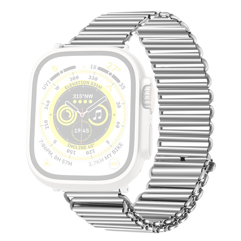 For Apple Watch Series 9 8 7 41mm 6 5 4 SE SE (2022) SE (2023) 40mm 3 2 1 38mm Hollow Chain Watchband Stainless Steel Strap